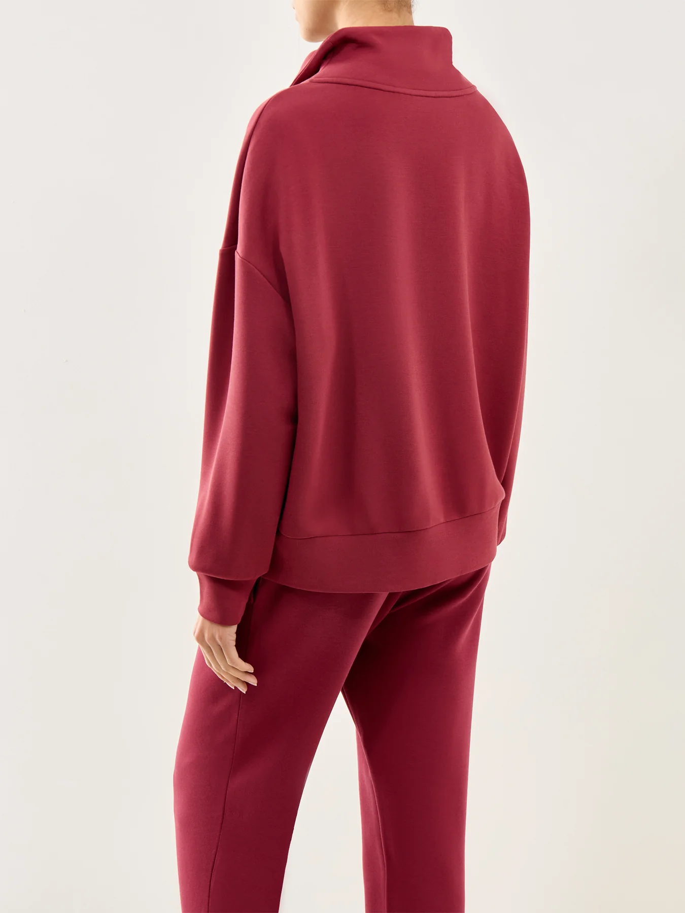 Hawley Half Zip Sweat New Maroon - Image 5