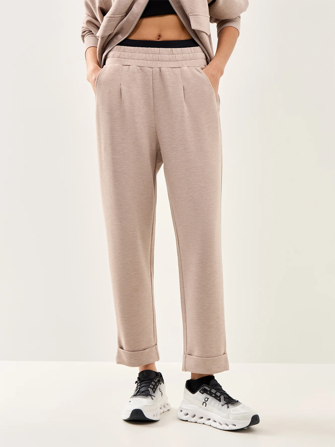 The Rolled Cuff Pant 25 Taupe Marl - Image 4