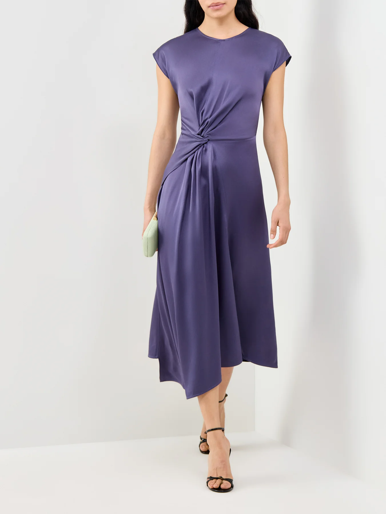 Twist Waist Midi Dress Purple - Image 2