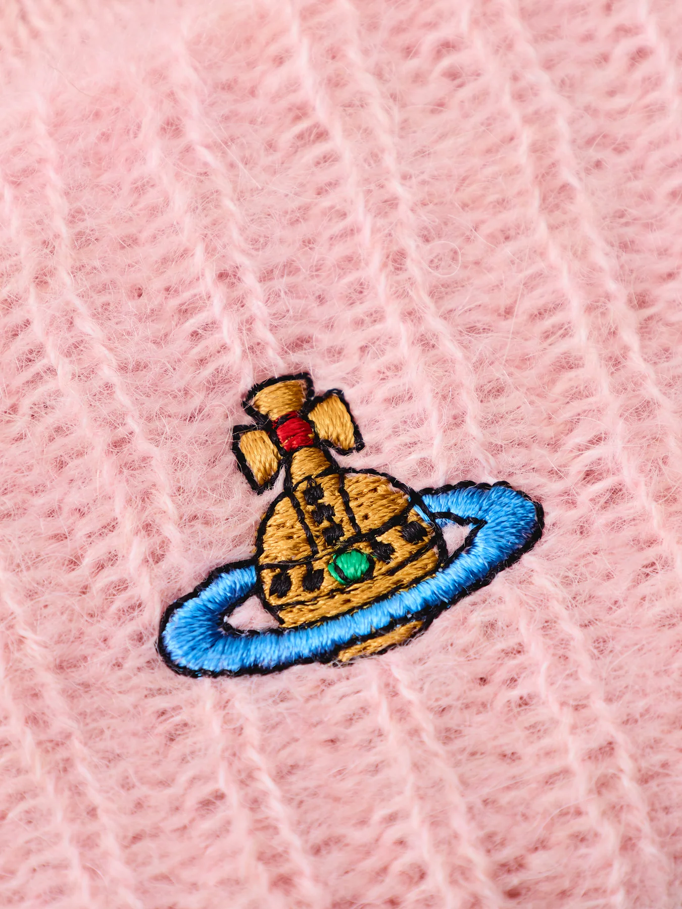 Fluffy Mohair Mix Beanie in Pink - Image 3