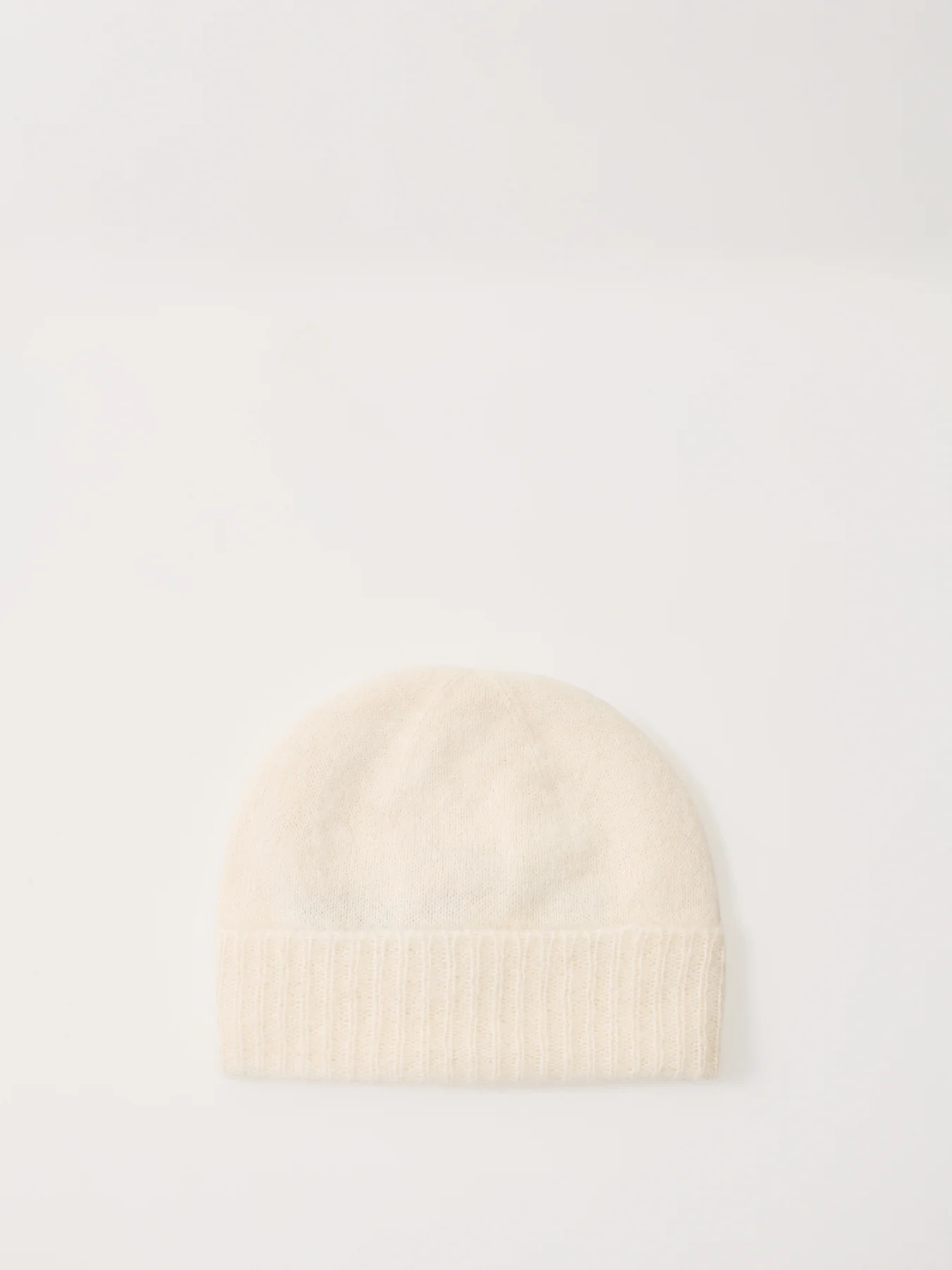 Fluffy Mohair Mix Beanie in White - Image 2