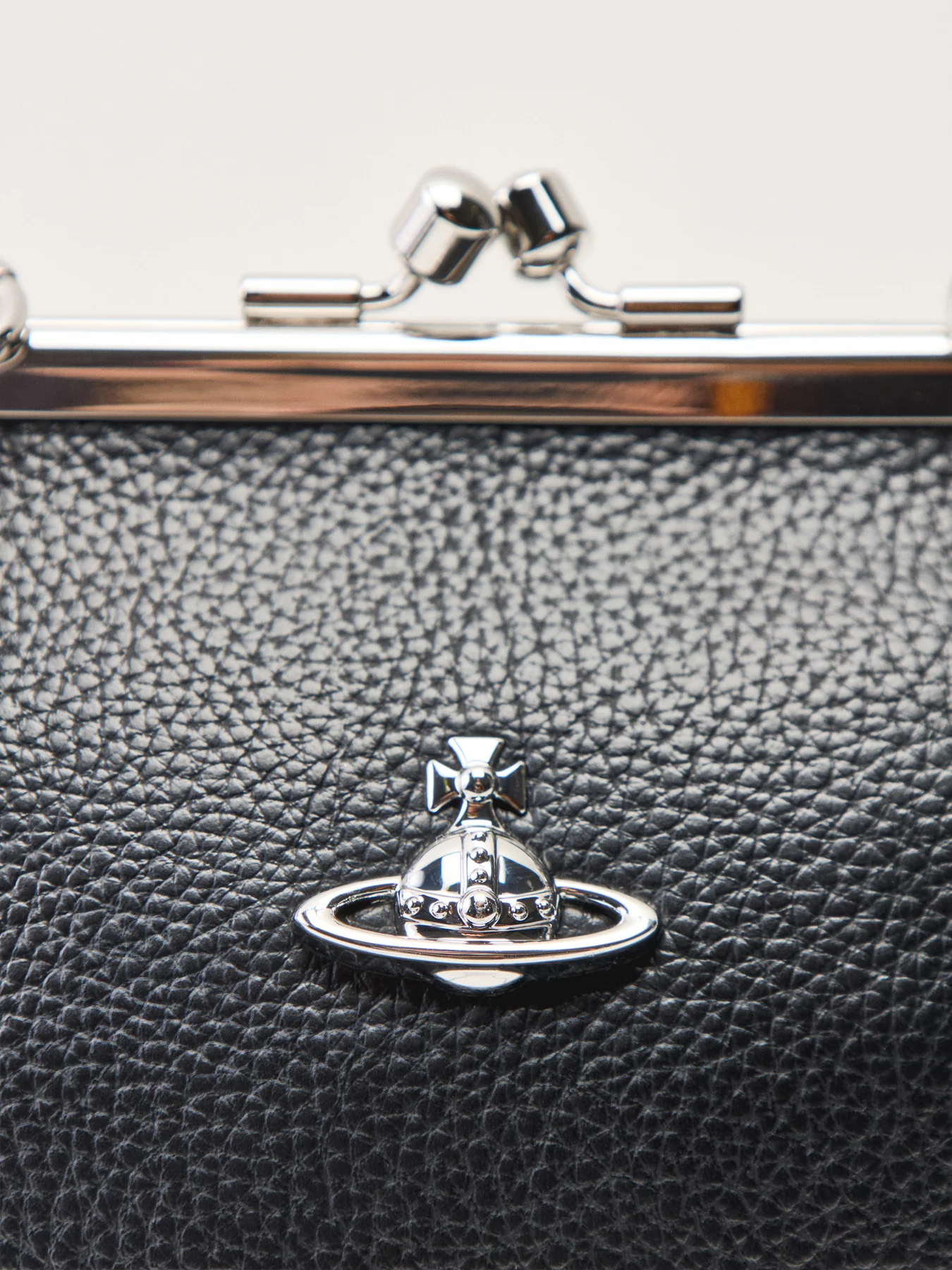 Granny Frame Vegan Leather Top Handle Bag Black - Image 5