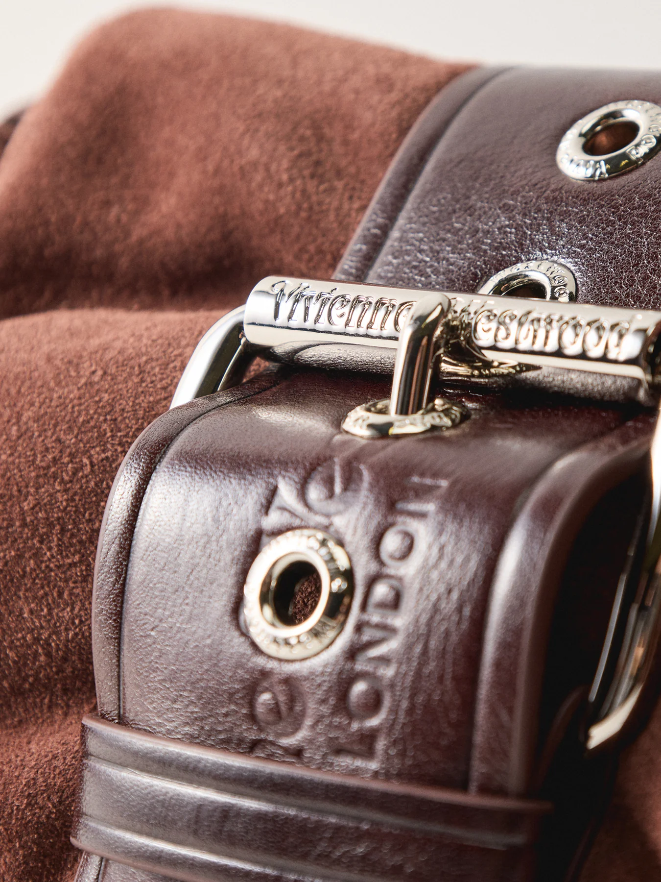 Hazel Suede Treasure Handbag Brown - Image 5