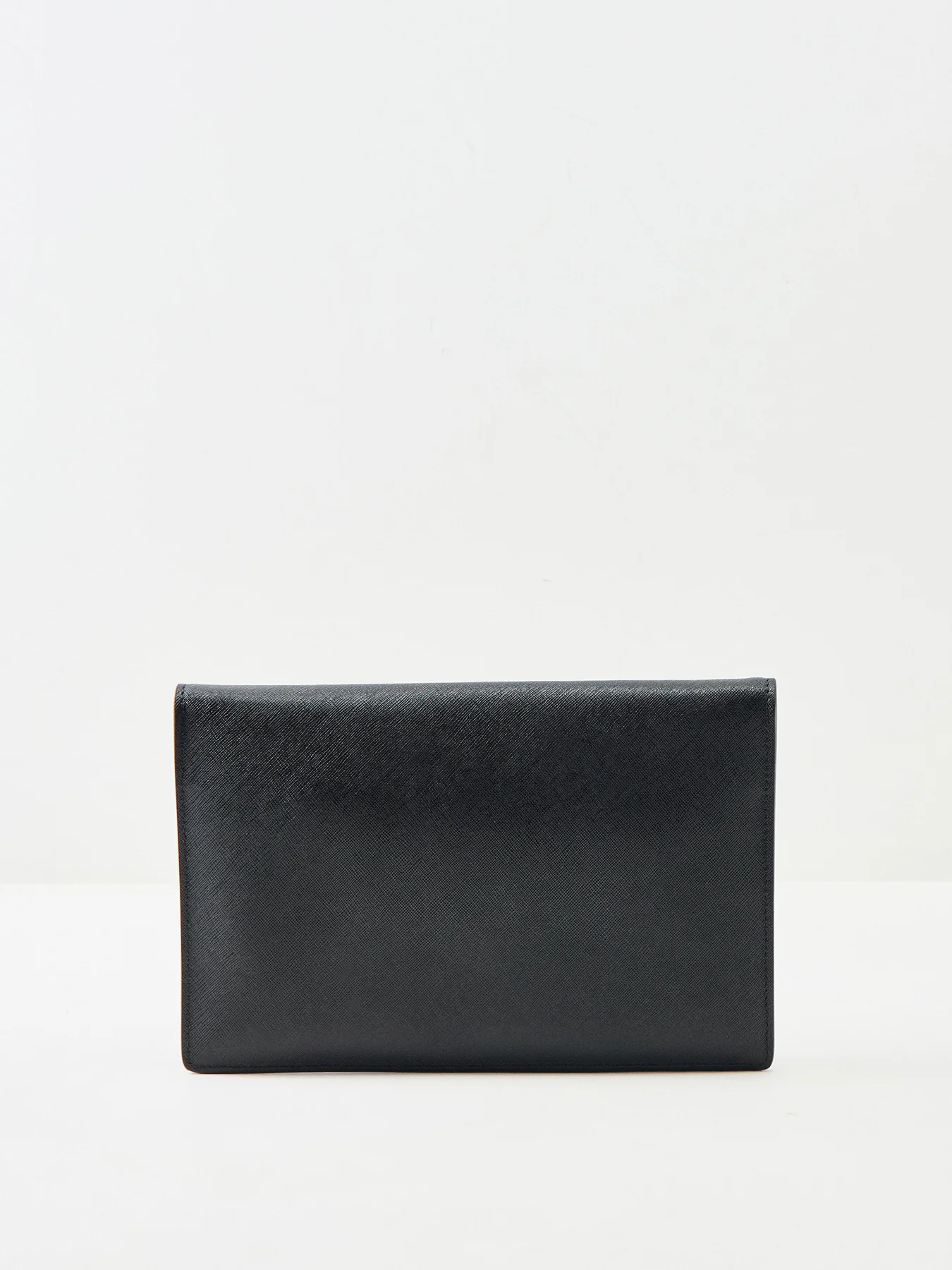 Saffiano Leather Envelope Clutch Bag Black - Image 3