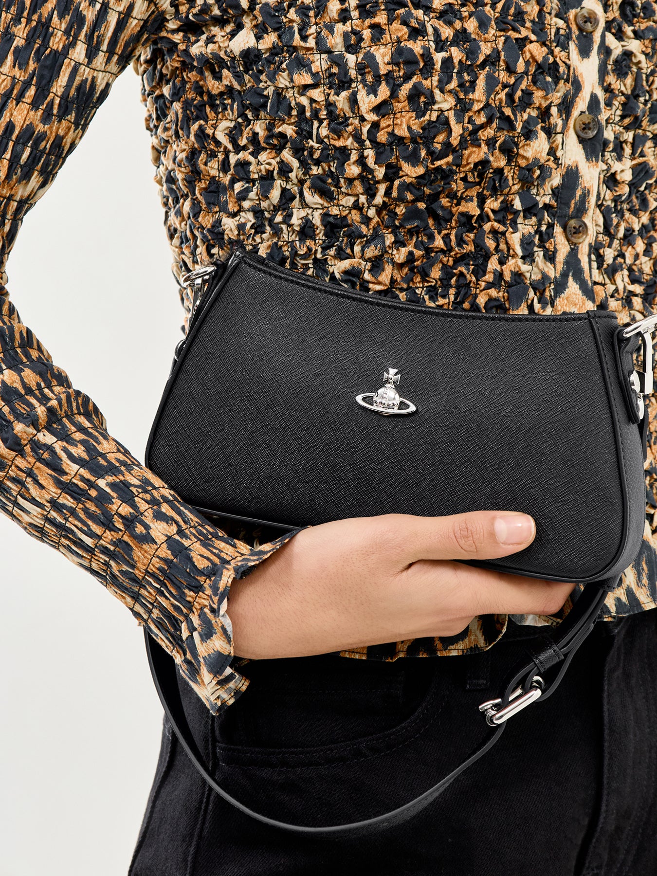 Tasha Shoulder Phone Bag Black - Image 2