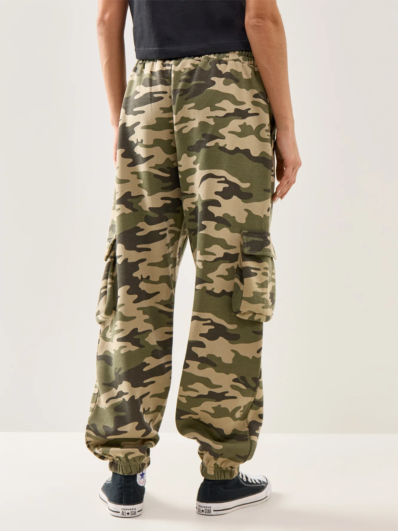 Camo Cuff Relaxed Joggers Green - Image 5