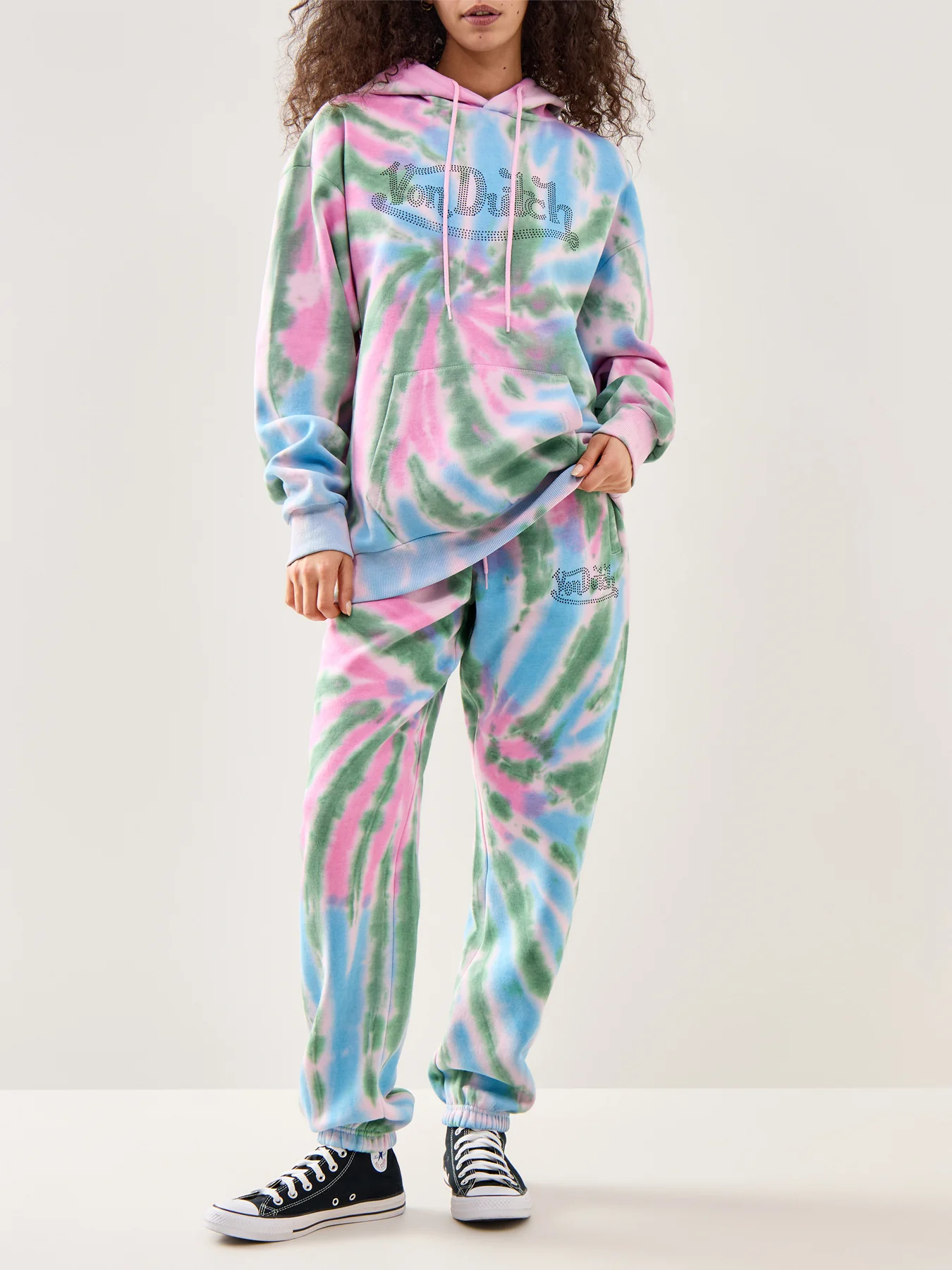 Tie-Dye Long-Sleeve Logo Hoodie Multi - Image 2