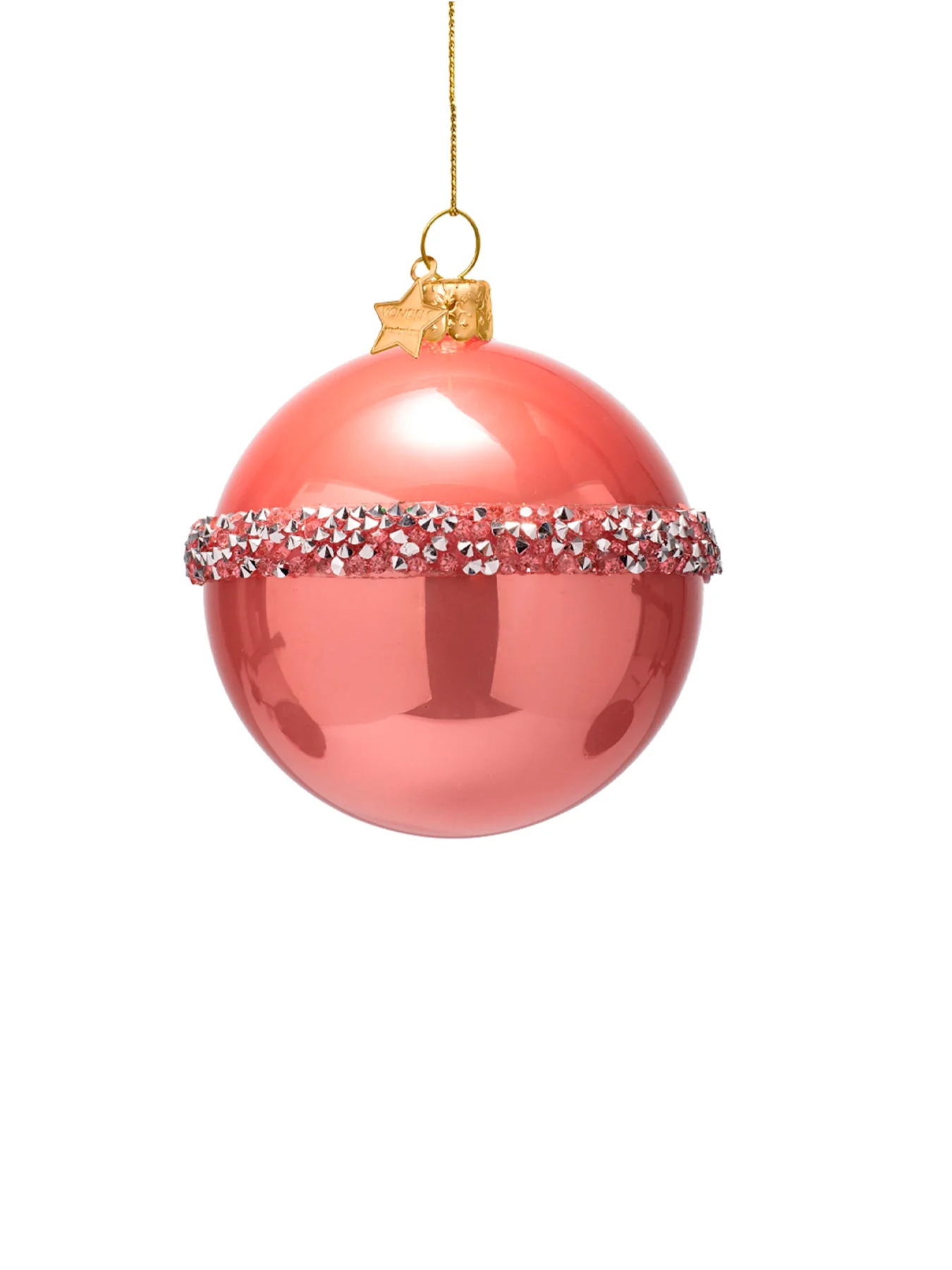Diamond Bow Pink Orange Diamond Bow Christmas Hanging Decoration - Image 2