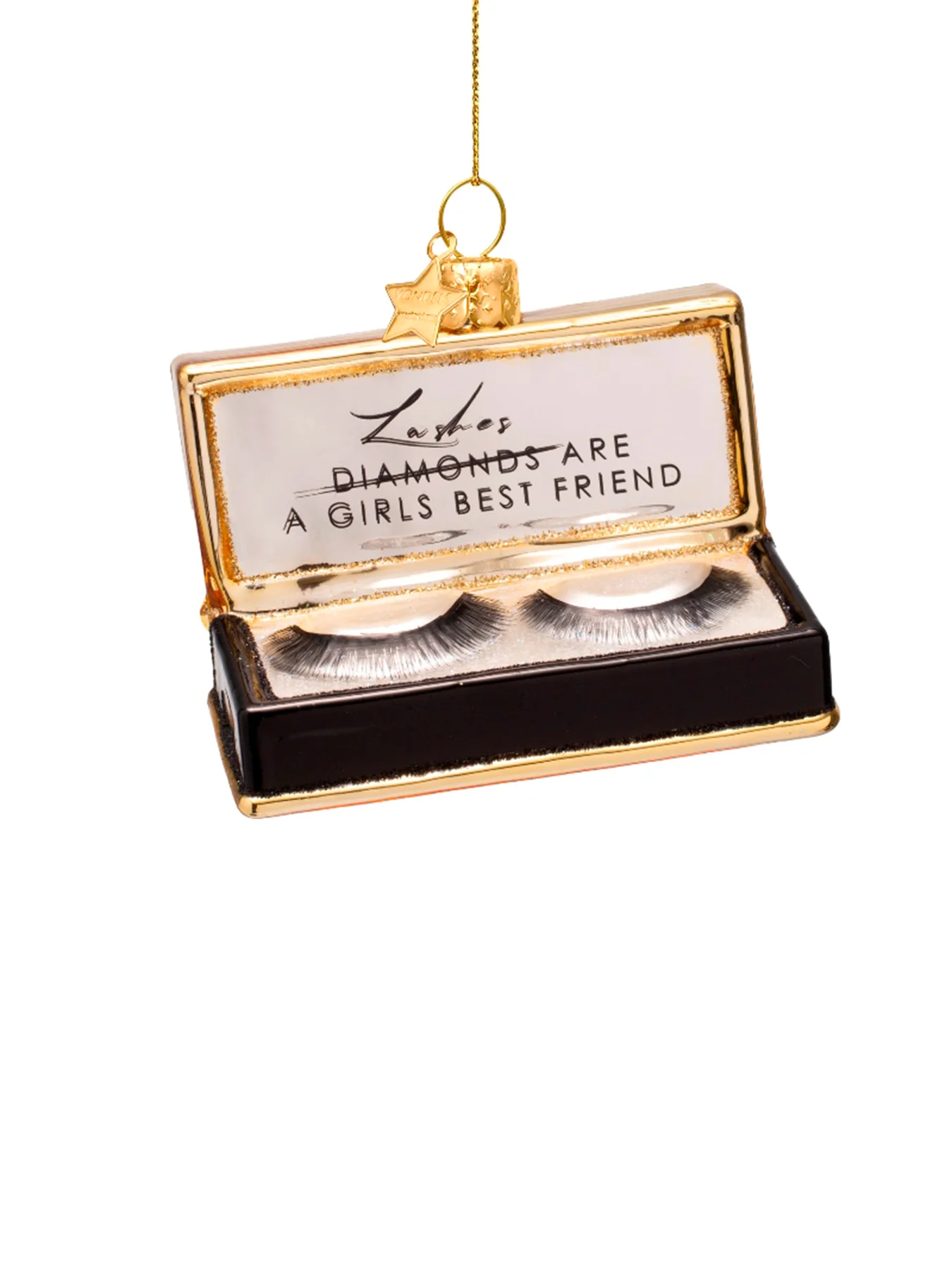 Black Eyelashes Glass Christmas Hanging Decoration - Image 3