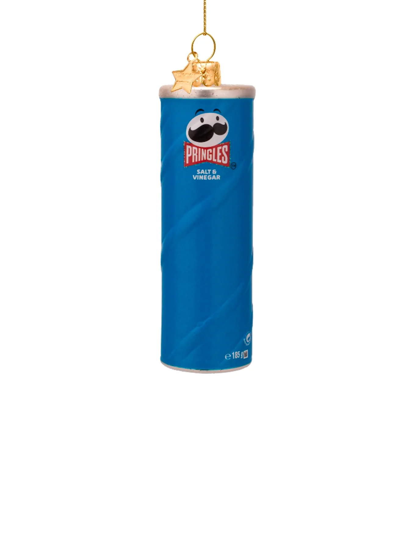 Blue Pringles Glass Christmas Hanging Decoration - Image 3