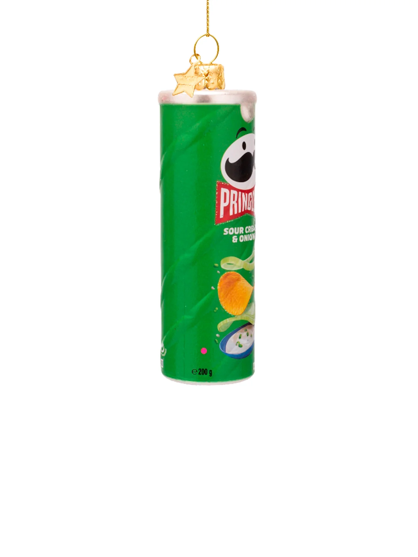 Green Pringles Glass Christmas Hanging Decoration - Image 3