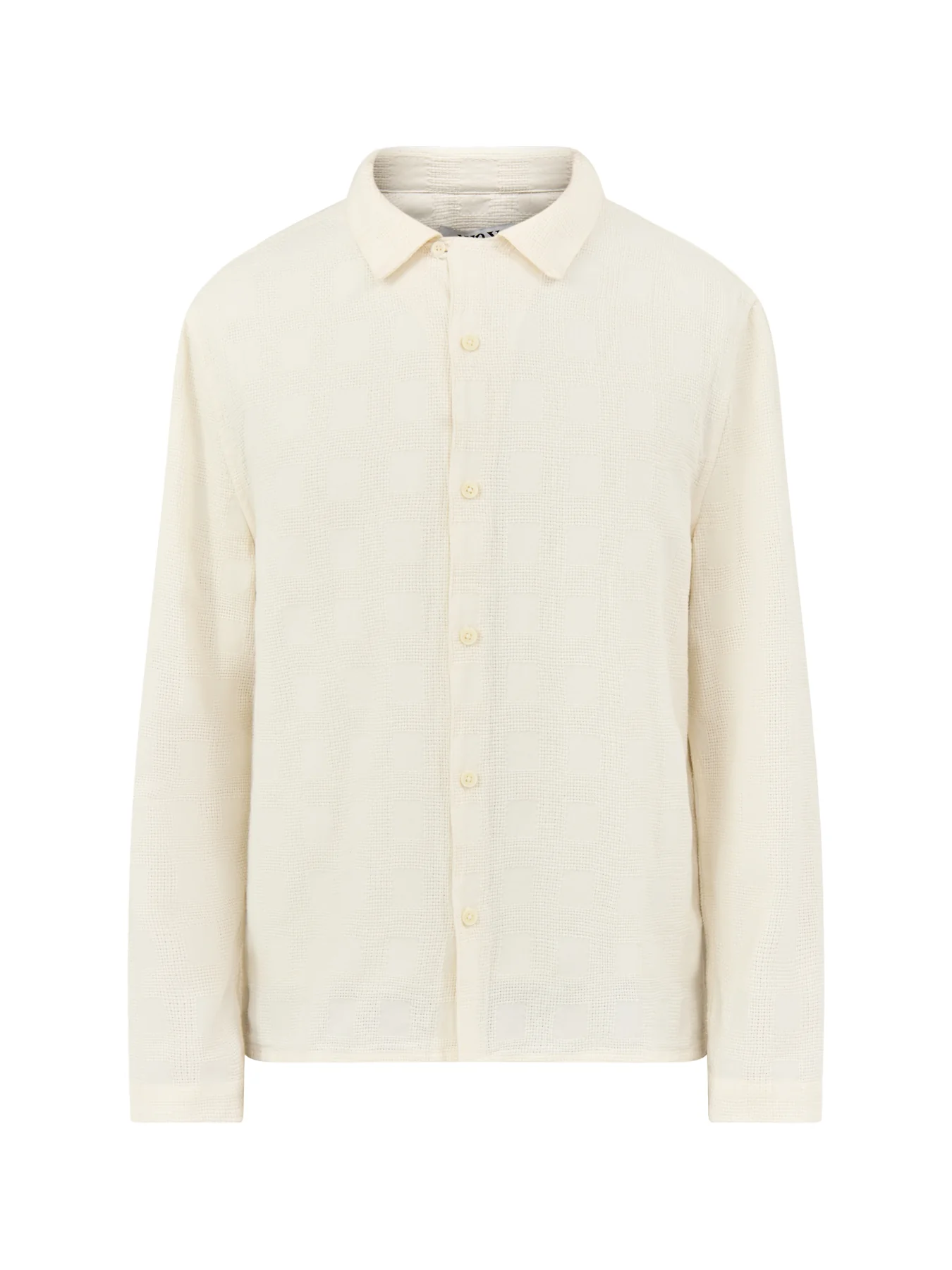 Dobby Check Long Sleeve Shirt White