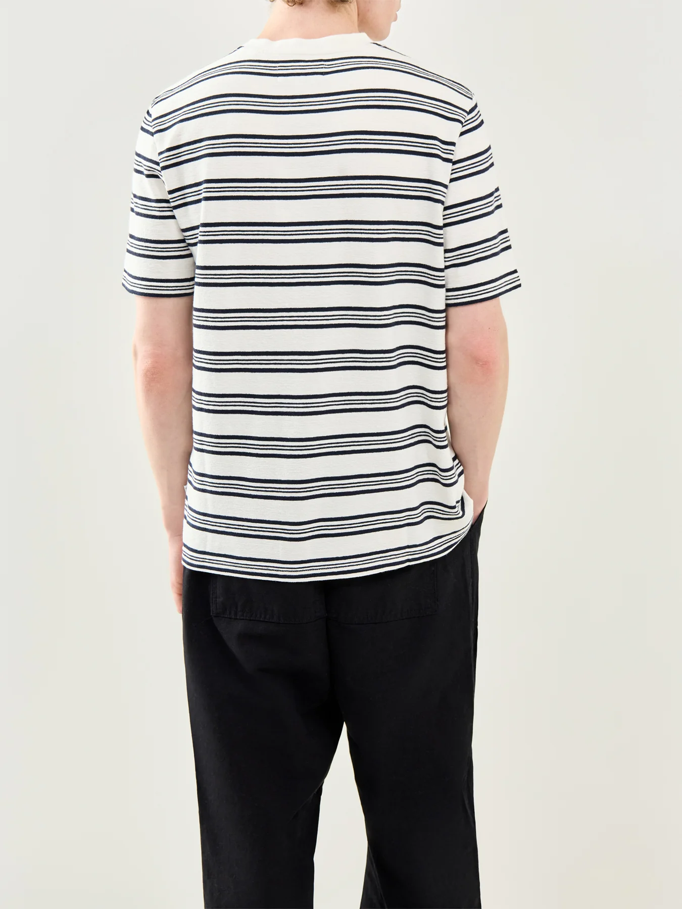 Textured Stripe Organic Cotton T-Shirt Multi - Image 5