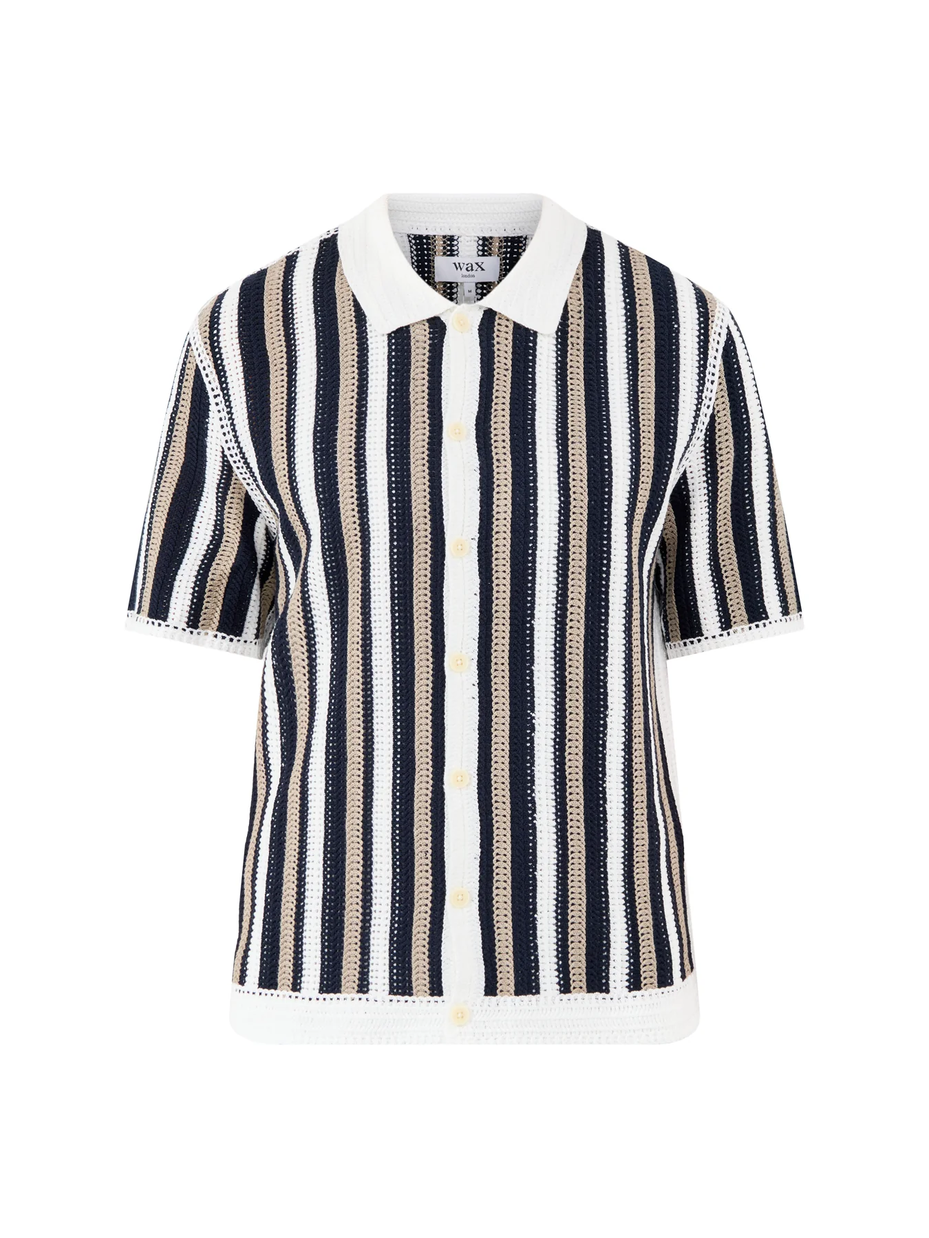 Porto Stripe Crochet Polo Shirt Multi