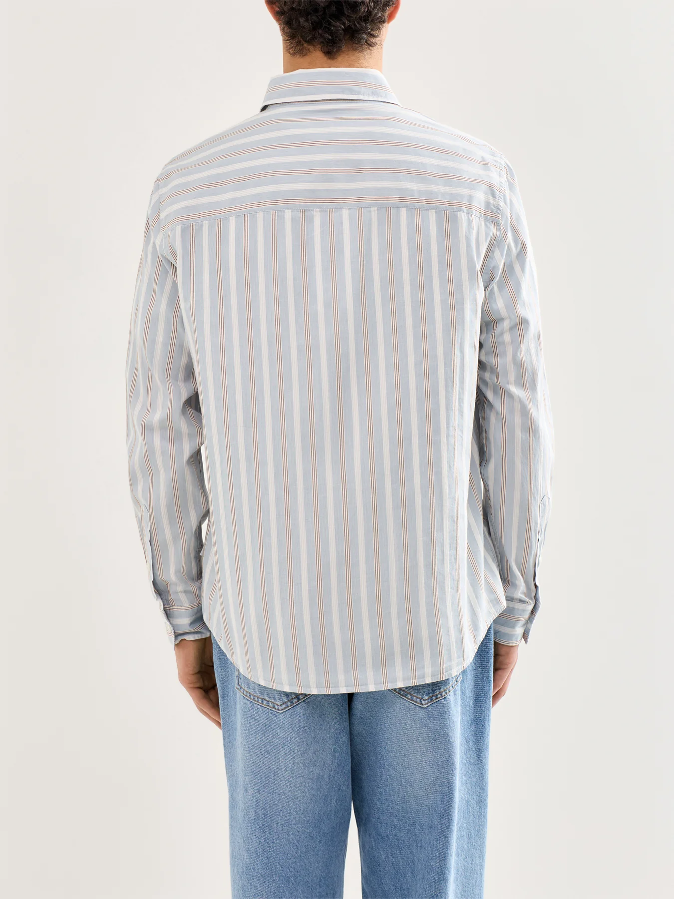 Slim Fit Cotton Shirt Blue - Image 5