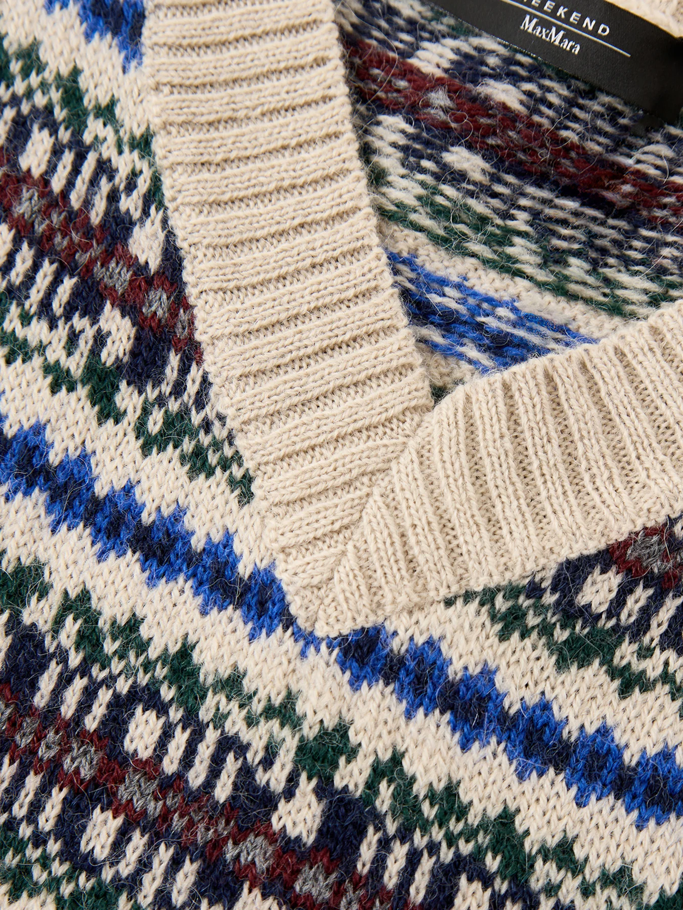 Fleres Knitted Fairisle Vest Ecru - Image 3
