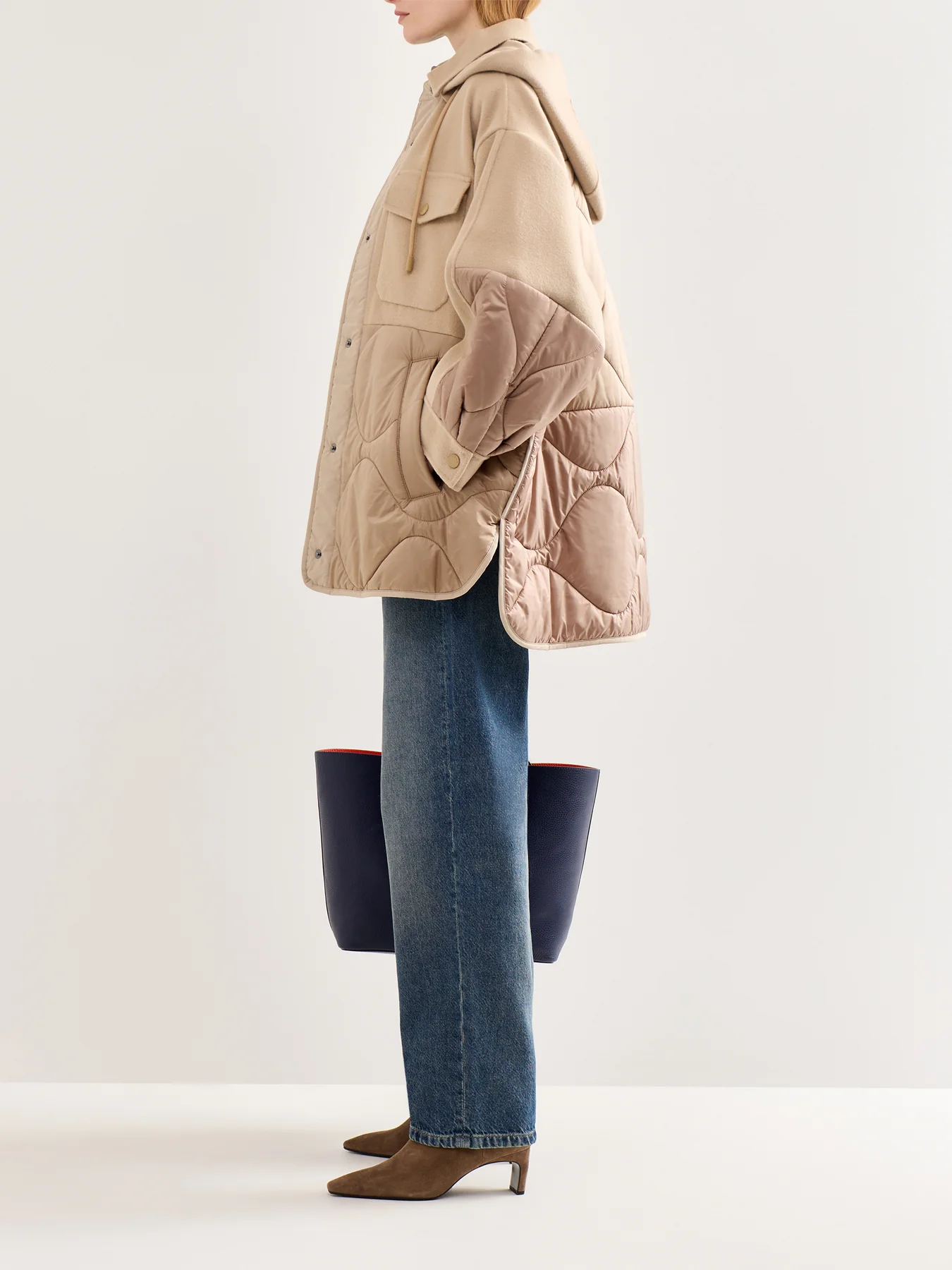 Ossola Oversized Quilted Jacket Brown - Image 2