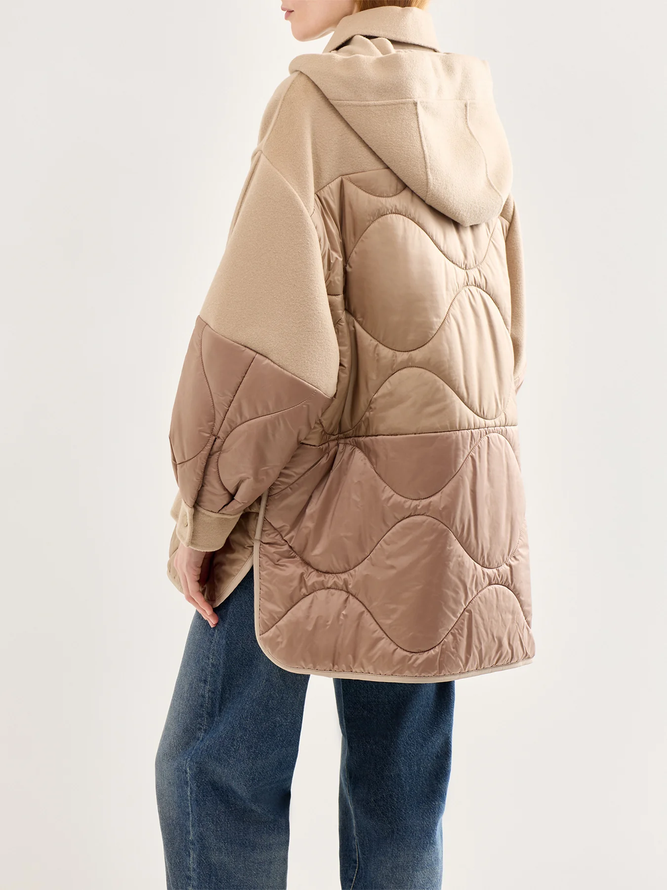 Ossola Oversized Quilted Jacket Brown - Image 4