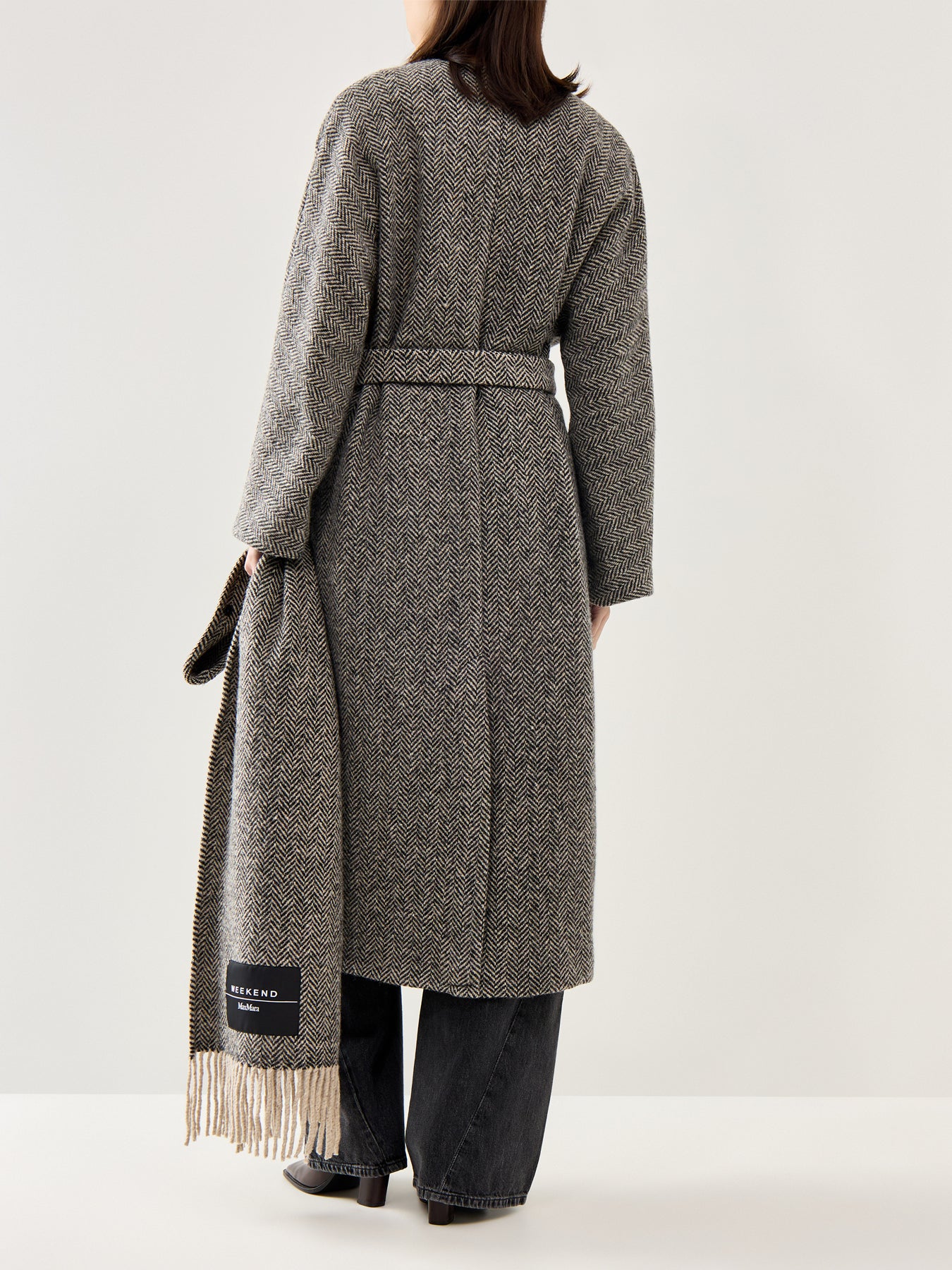 Zenica Coat With Matching Scarf Accessory Black - Image 5