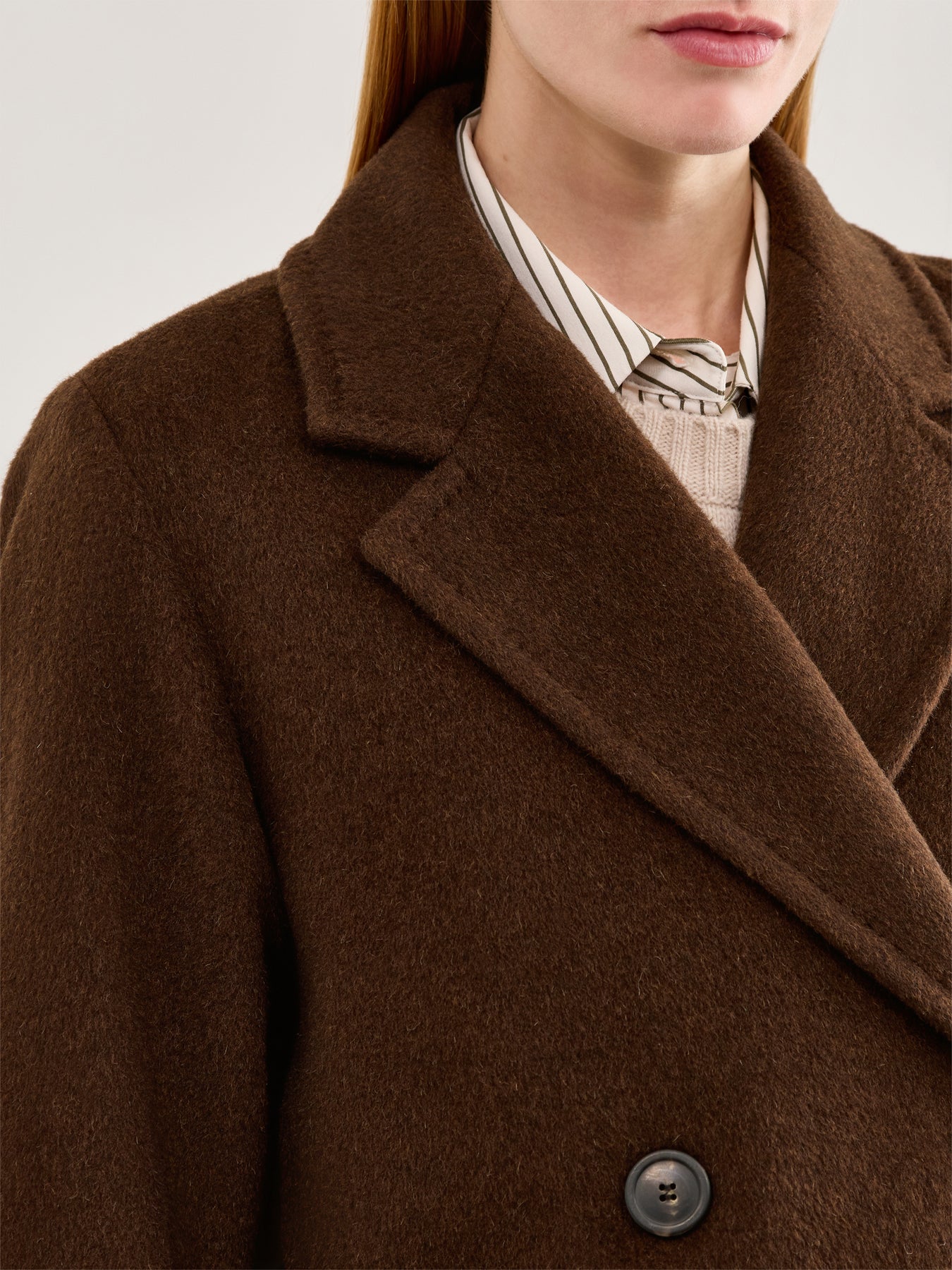 Zufolo Double Breasted Coat Chocolate - Image 3