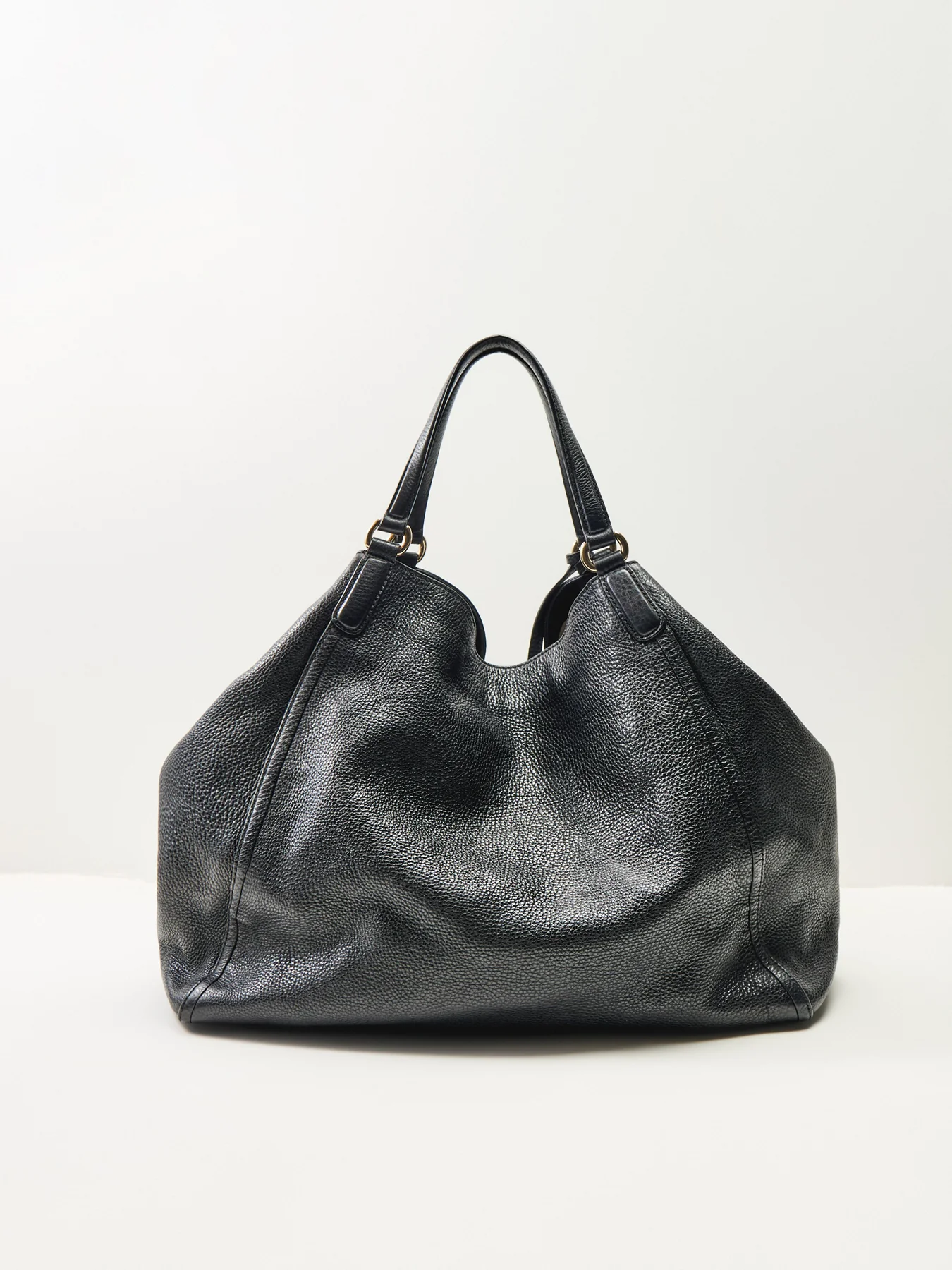 Vintage Gucci Leather Soho Large Top Handle Hobo Bag Black - Image 3