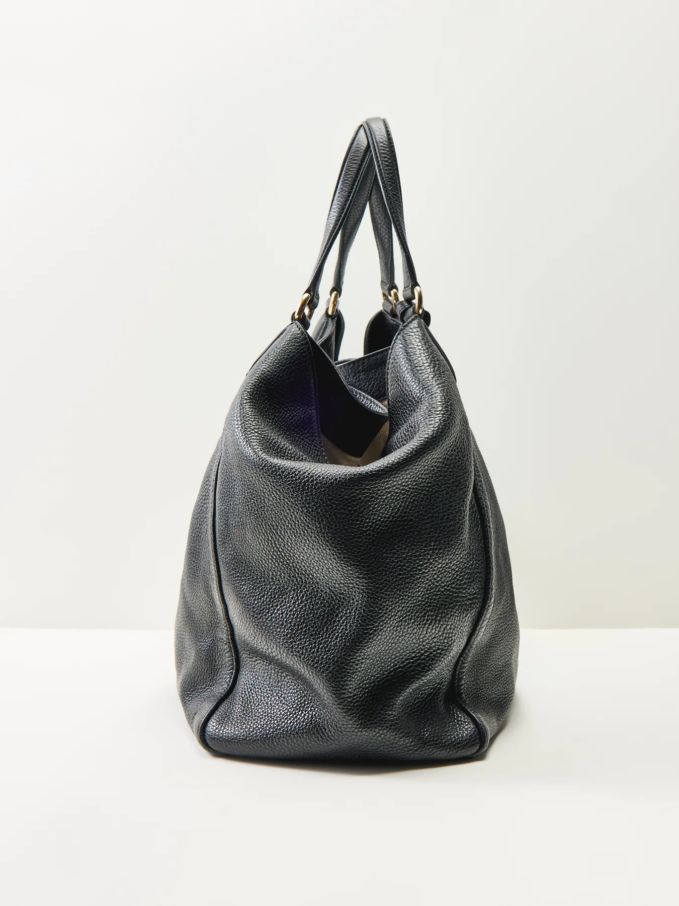Vintage Gucci Leather Soho Large Top Handle Hobo Bag Black - Image 4