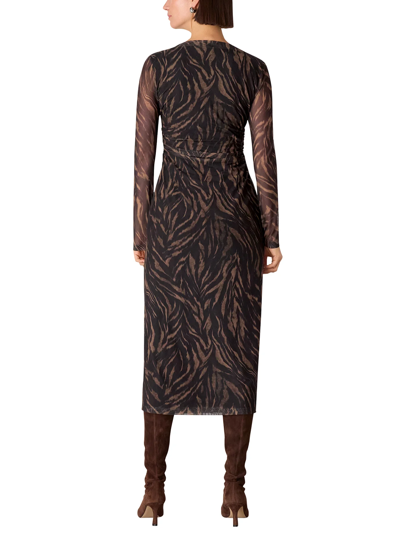 Abstract Zebra Mesh Dress Black - Image 3