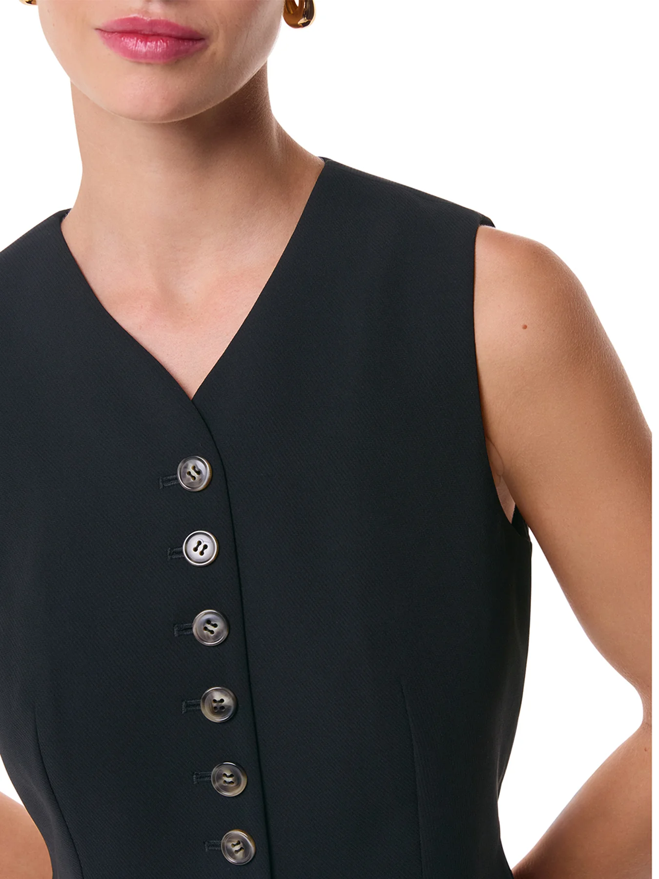 Cora Crepe Waistcoat Black - Image 3