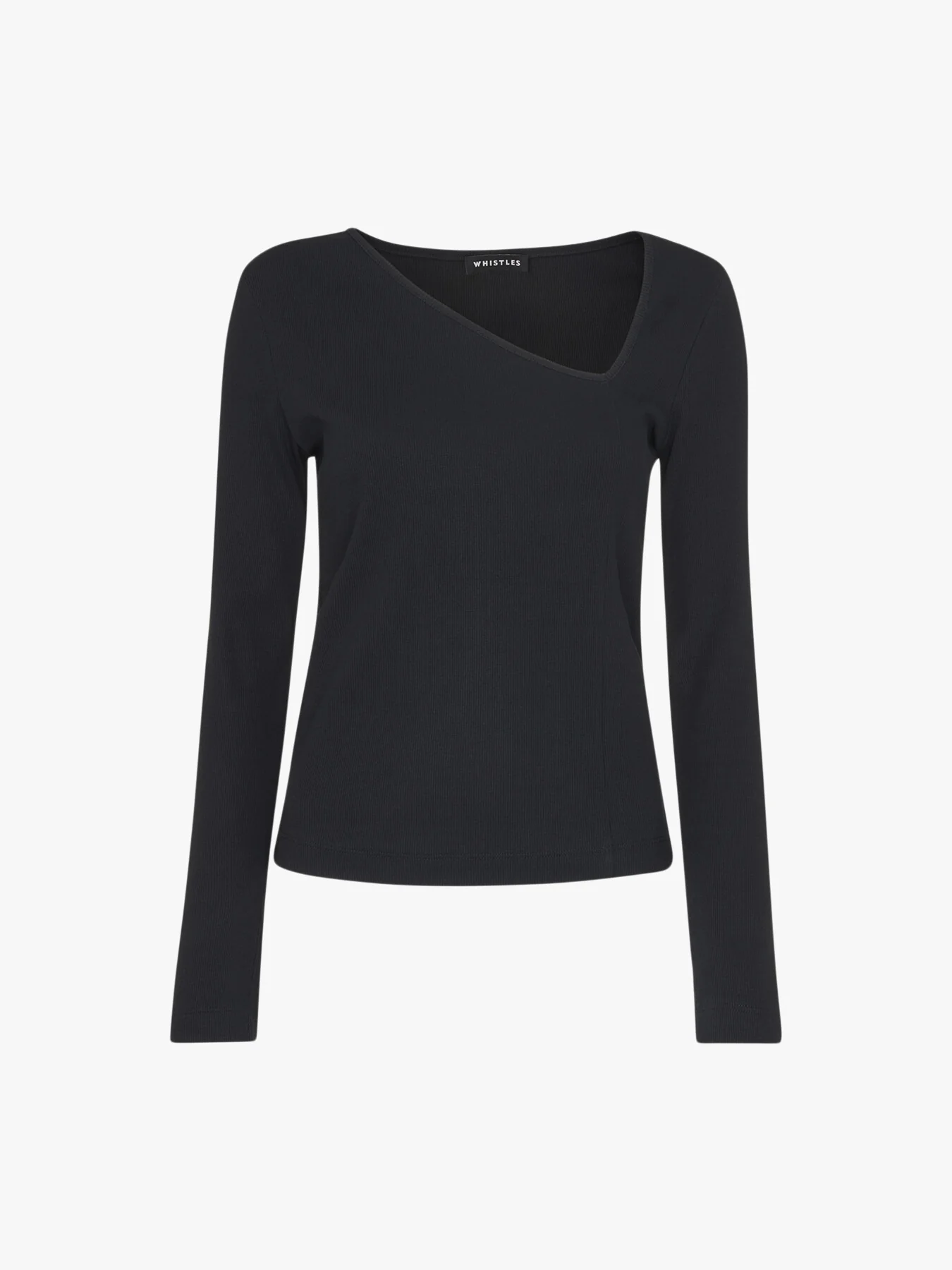 Ribbed Asymmetric V-Neck Top
