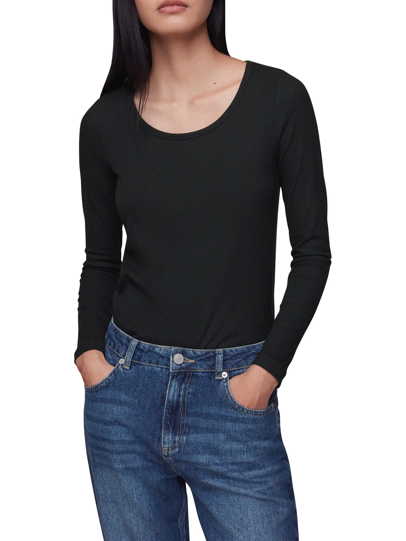 Ribbed Scoop Neck Top - Image 2