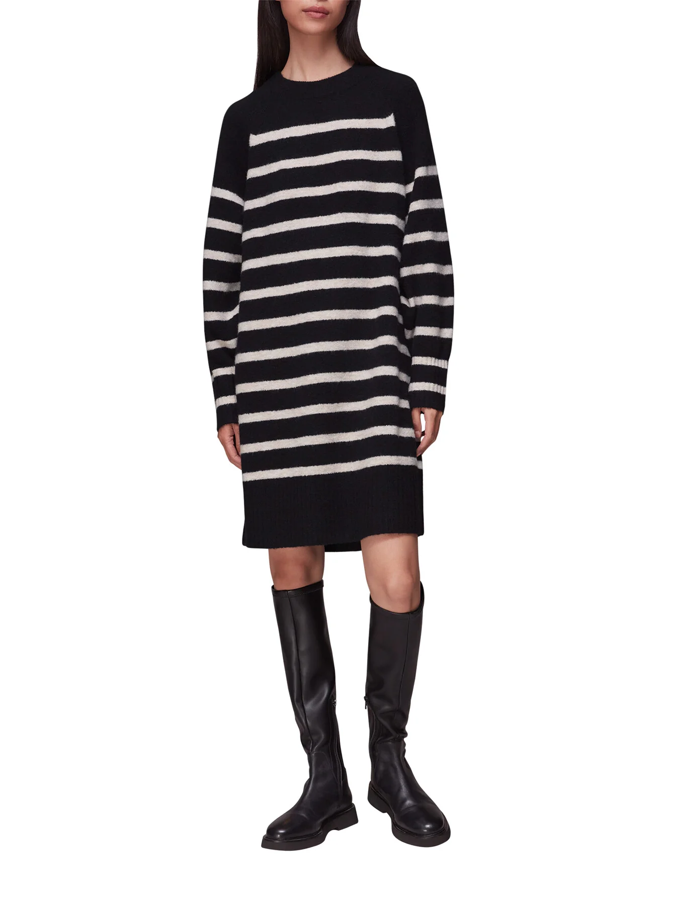 Stripe Crew Neck Knit Dress - Image 2