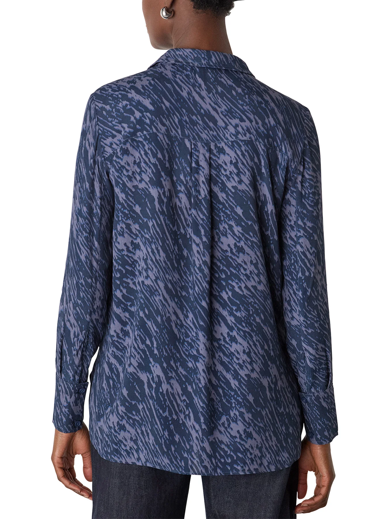 Abstract Marks Collared Shirt Blue - Image 3