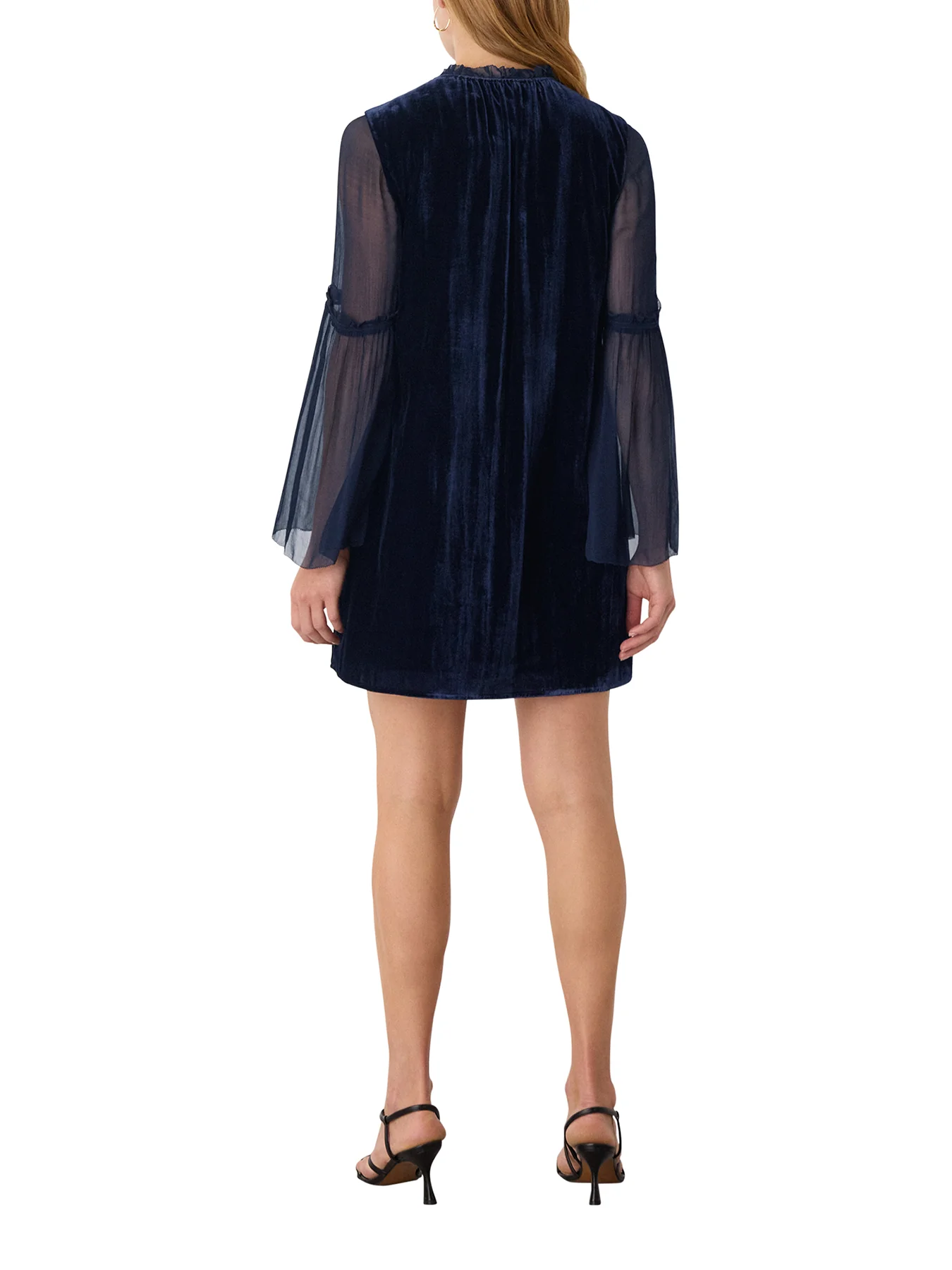 Velvet Sheer Sleeve Dress - Image 3