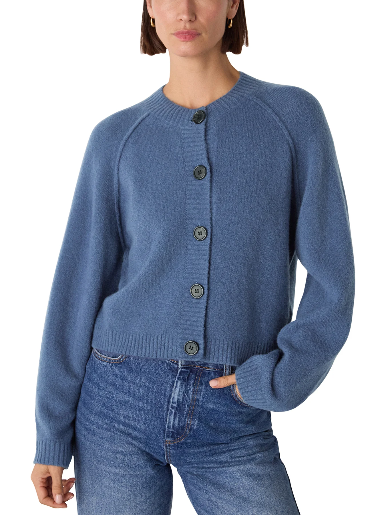 Wool Mix Crew Cardigan - Image 2