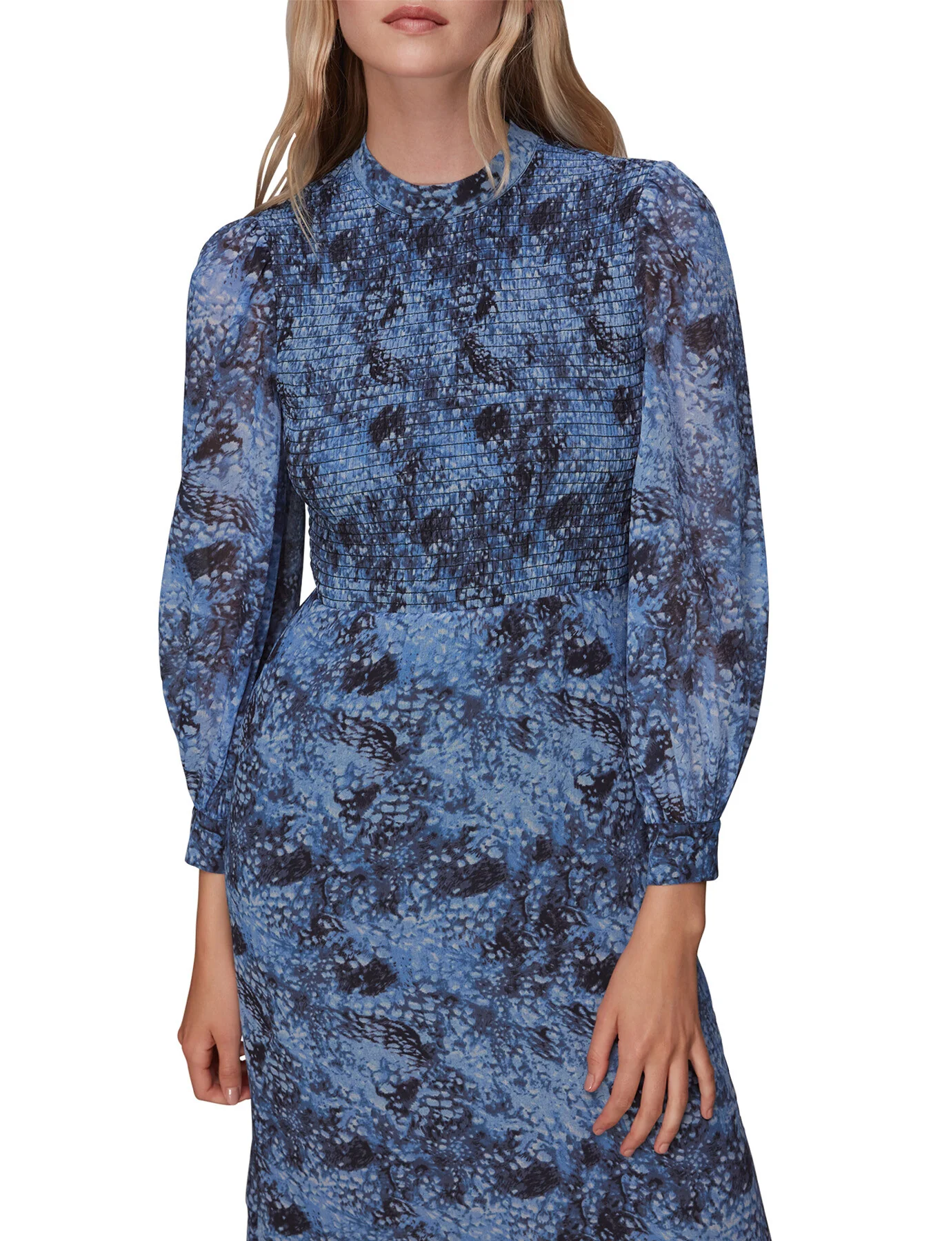 Snow Flurry Shirred Midi Dress - Image 4
