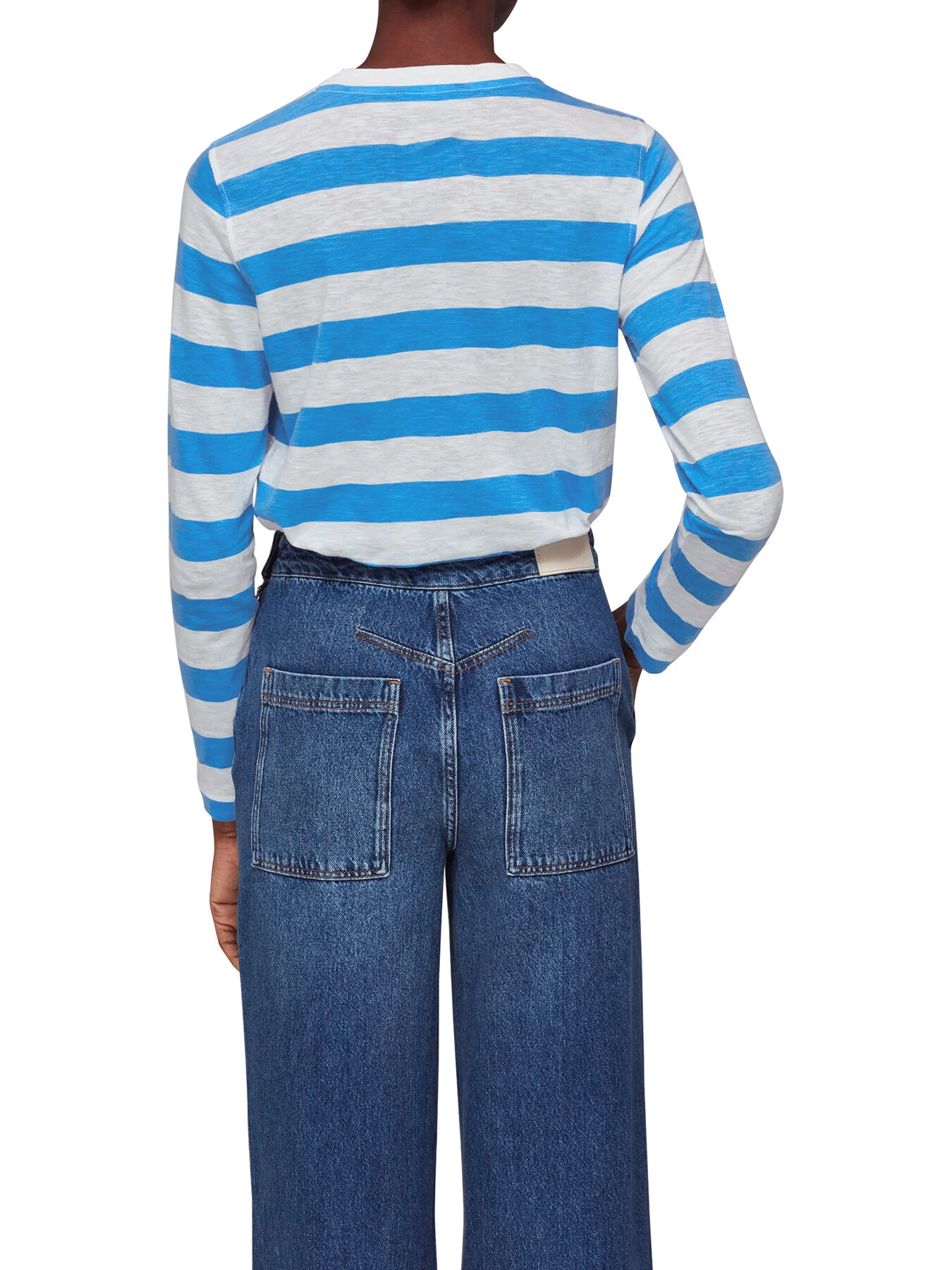 Stripe Crew Neck Pocket Top - Image 3