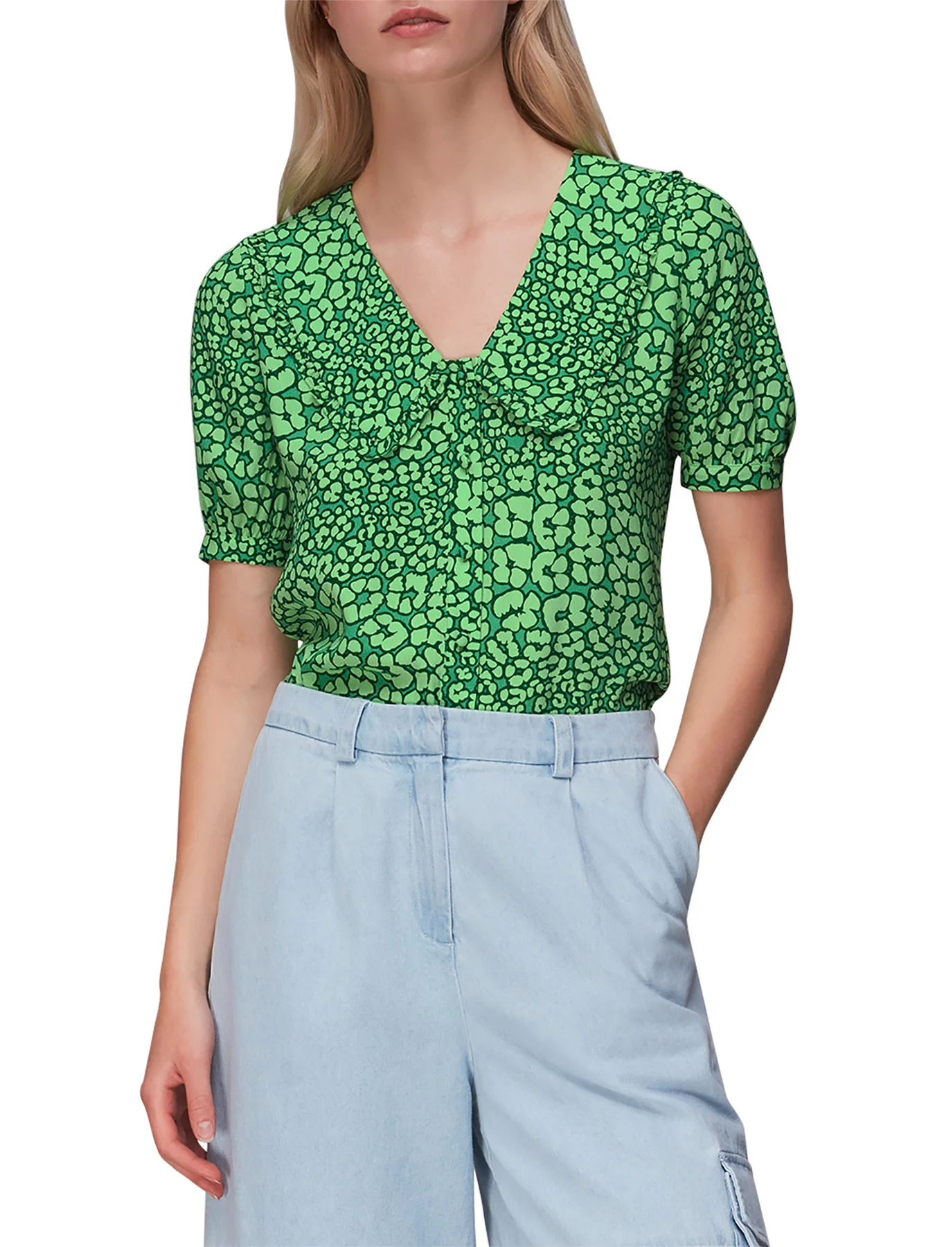 Leopard Petals Collar Top - Image 2
