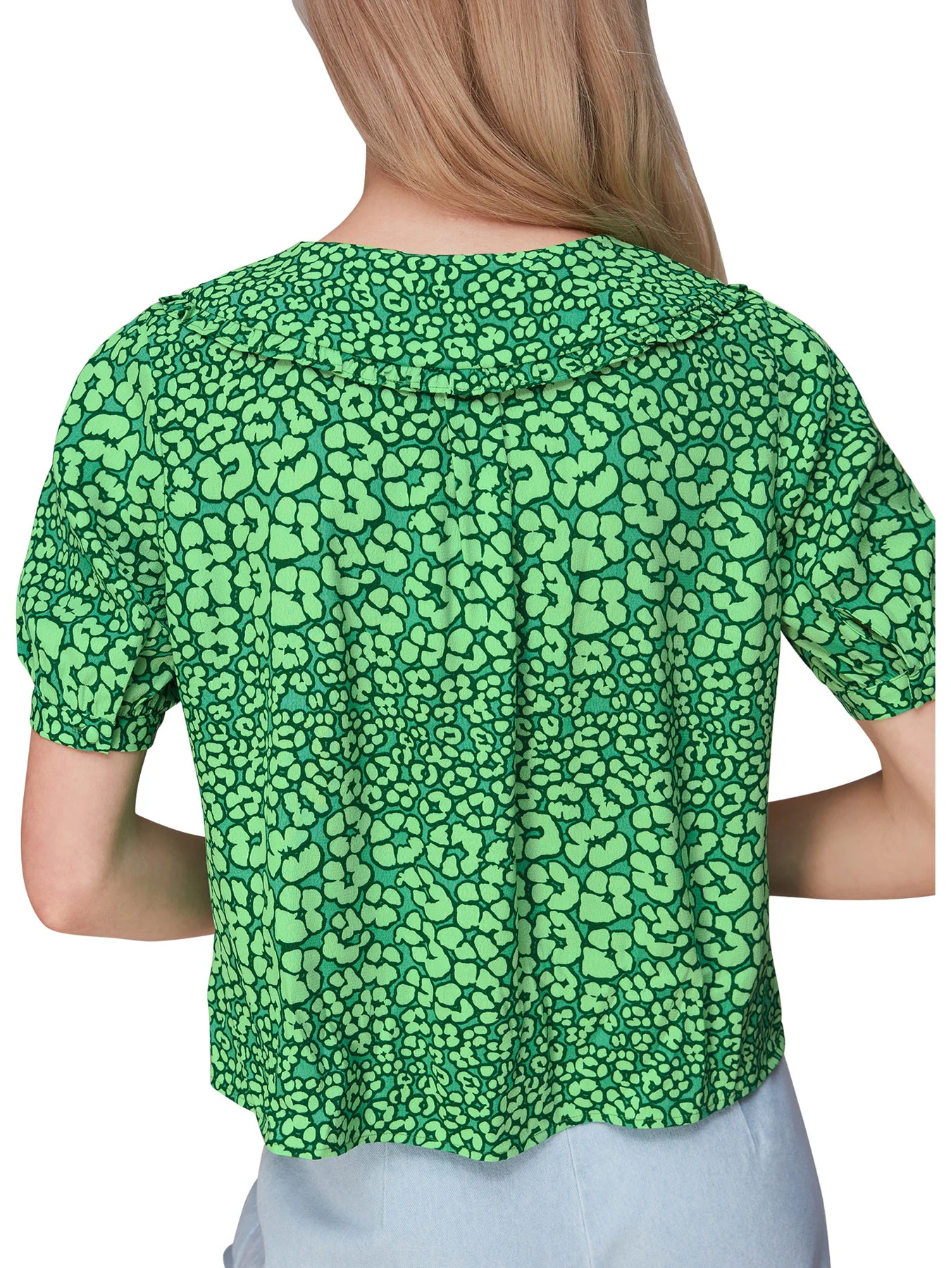 Leopard Petals Collar Top - Image 3