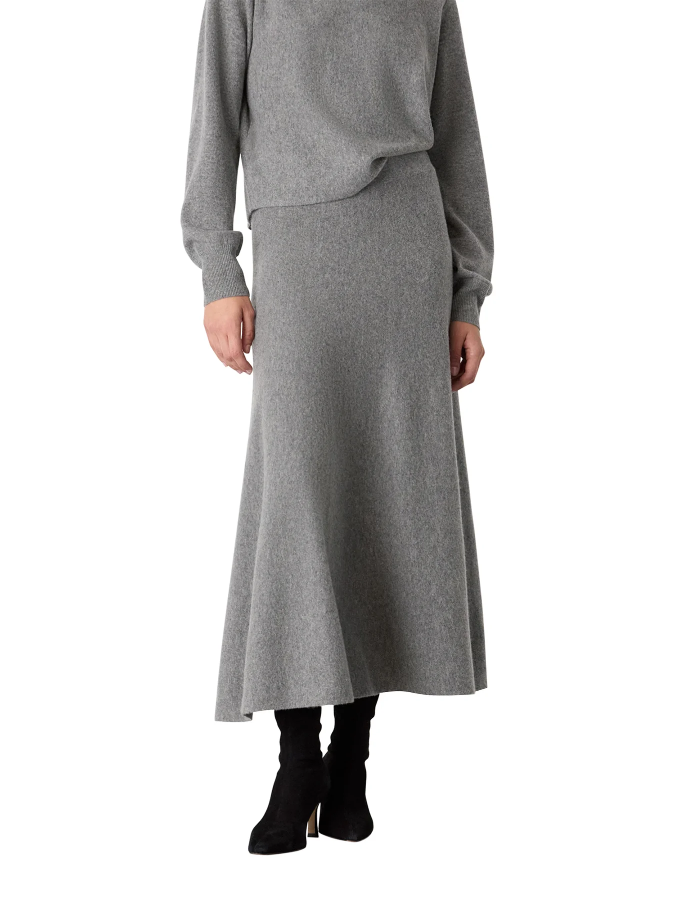 Knitted Midi Skirt Grey - Image 2