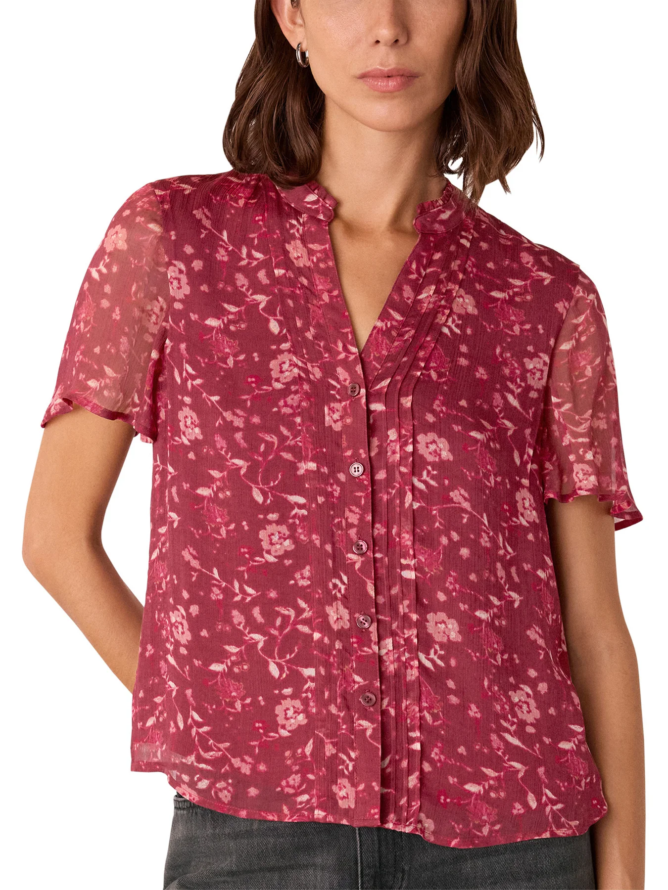 Ditsy Floral V Neck Blouse - Image 2
