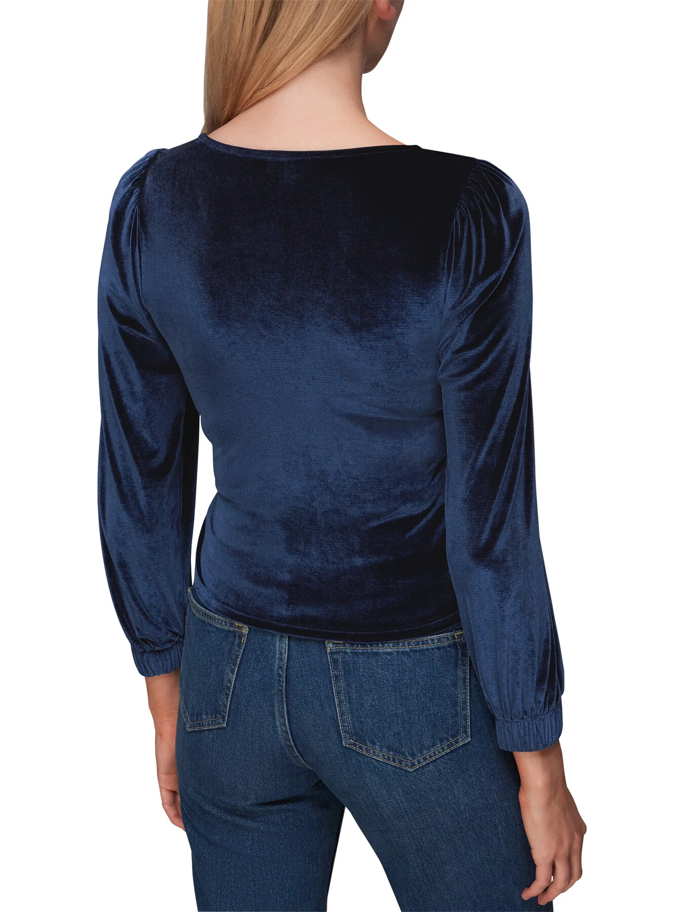 Velvet V Neck Wrap Top - Image 3