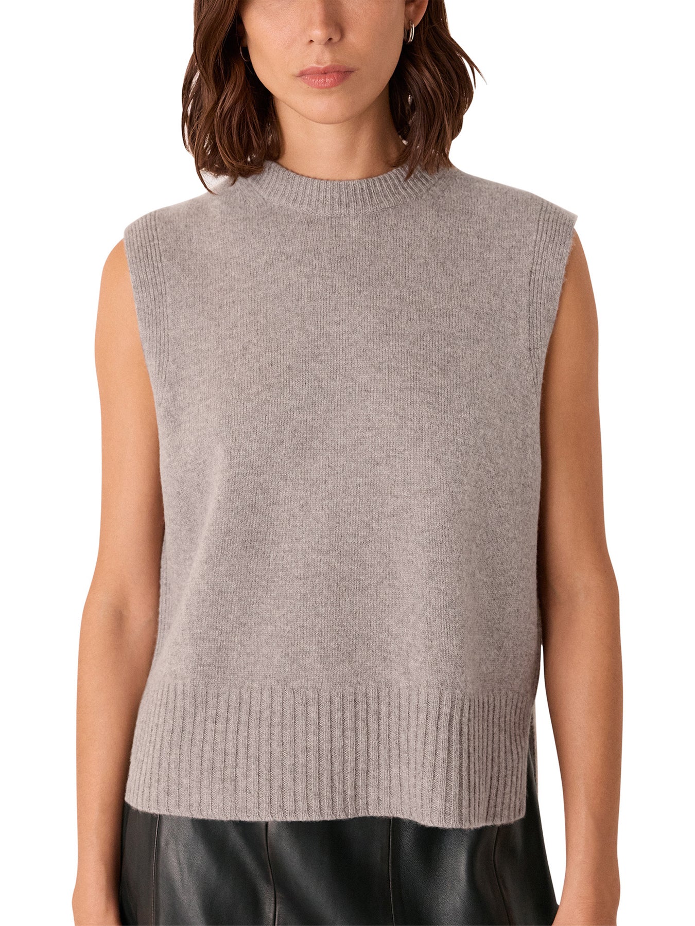 Wool Sleeveless Tank Beige - Image 2