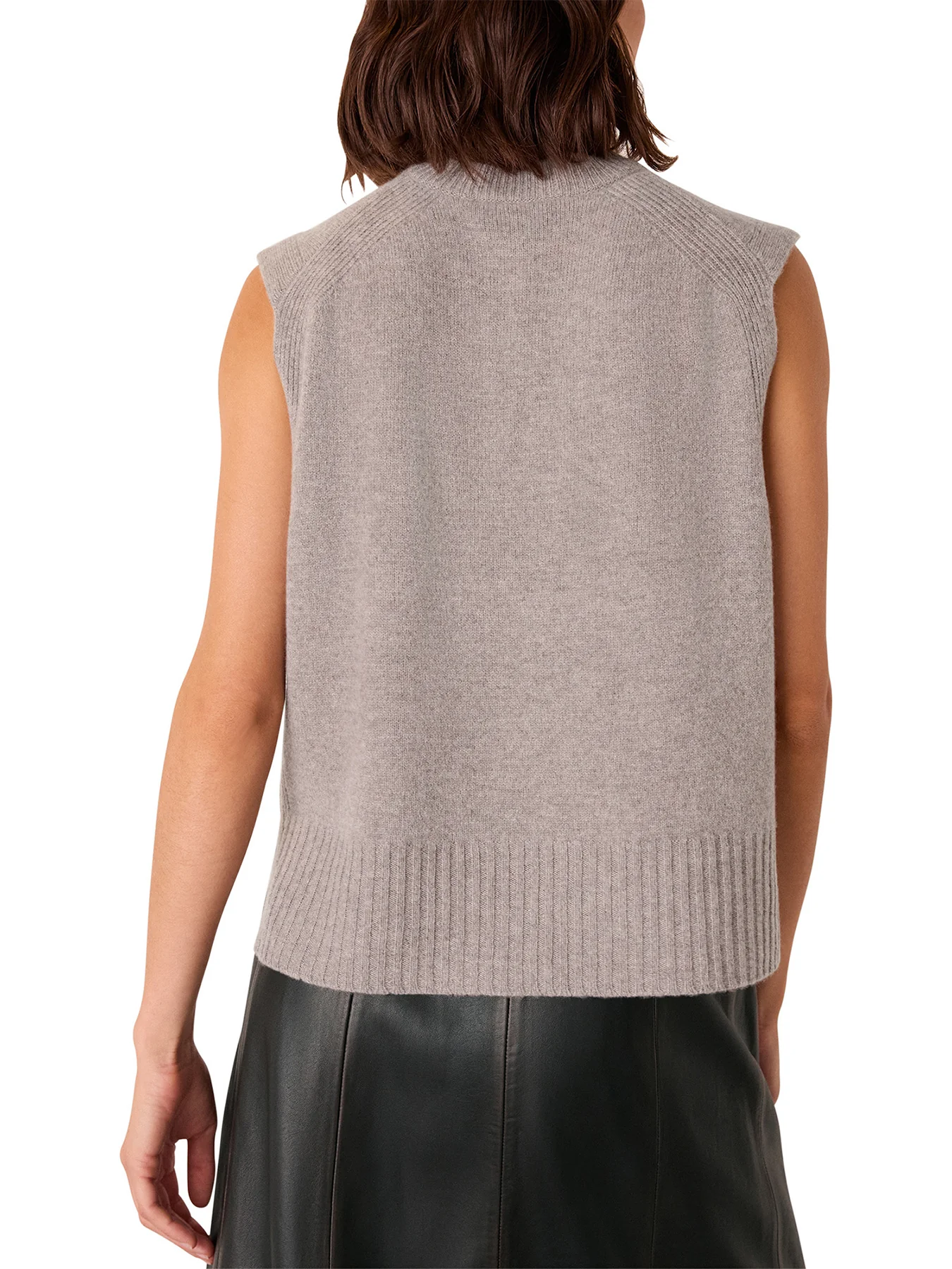 Wool Sleeveless Tank Beige - Image 3