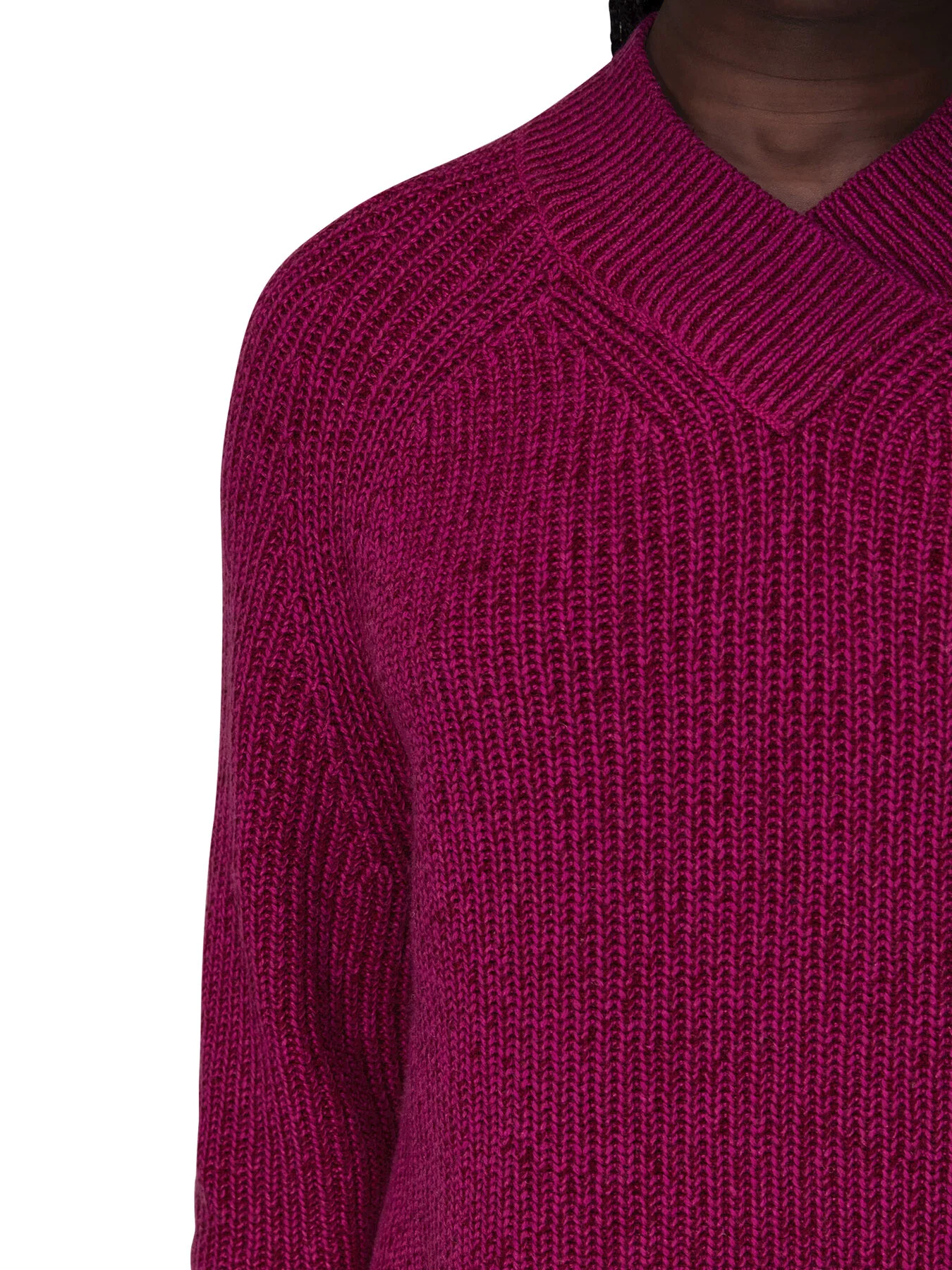 Plated Rib V Neck Jumper - Image 4