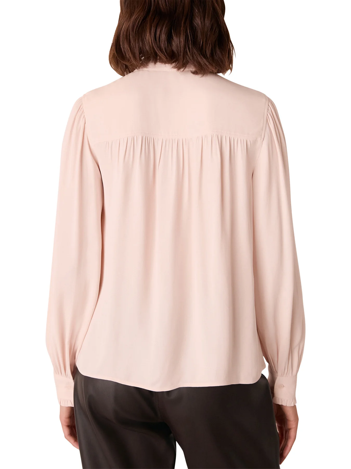Tie Detail Crepe Blouse Pink - Image 3