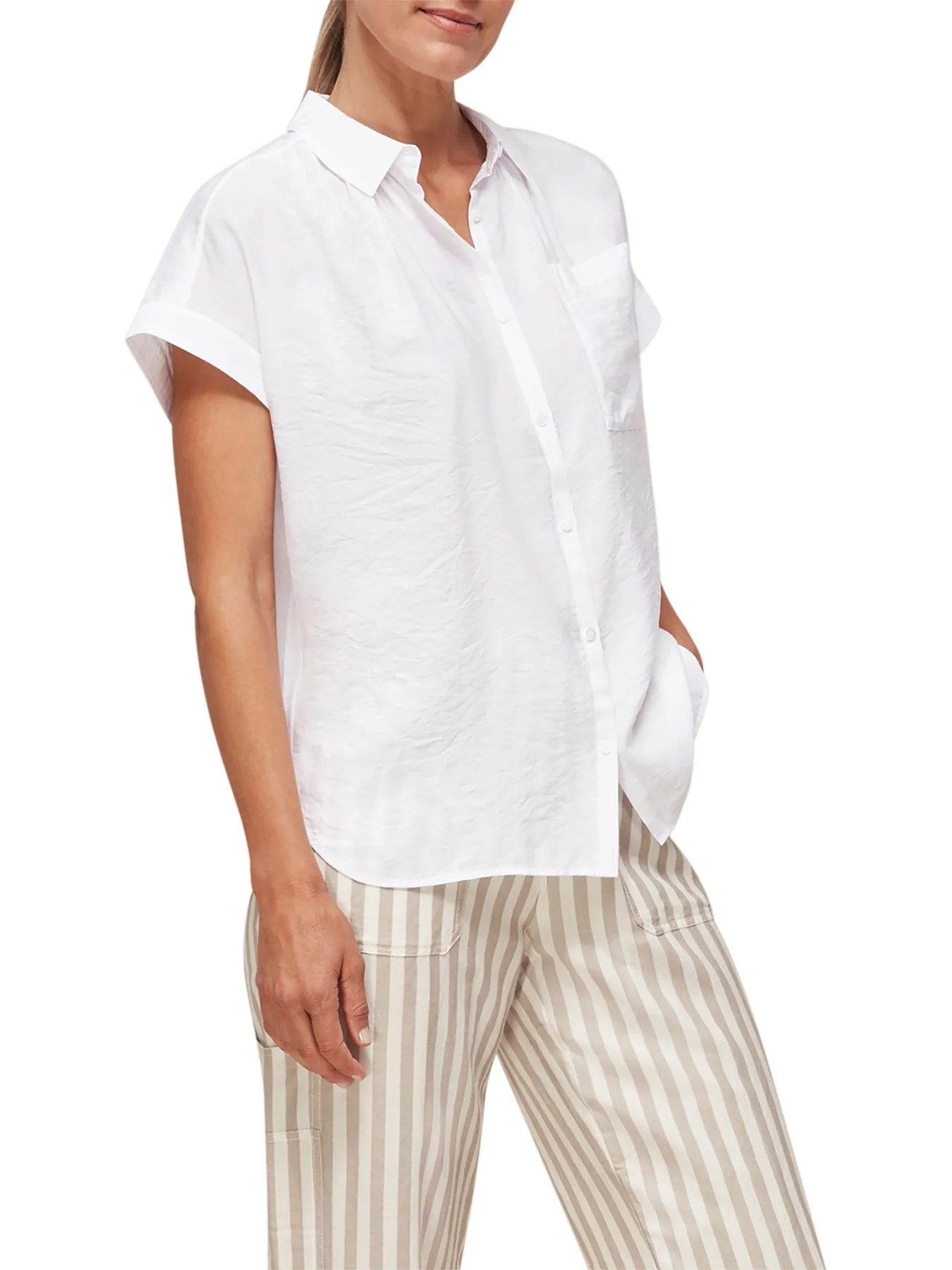 Nicola Button Through Shirt White - Image 2