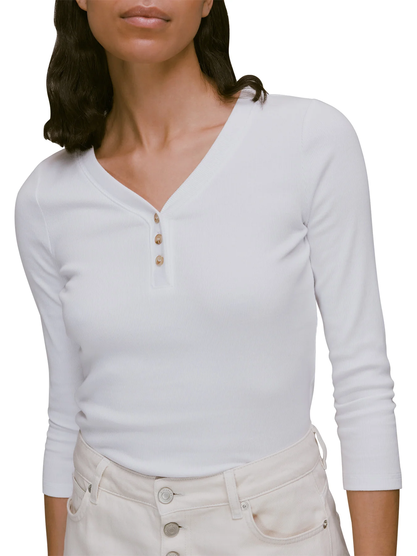 Paiton Ribbed Button Front Top - Image 4