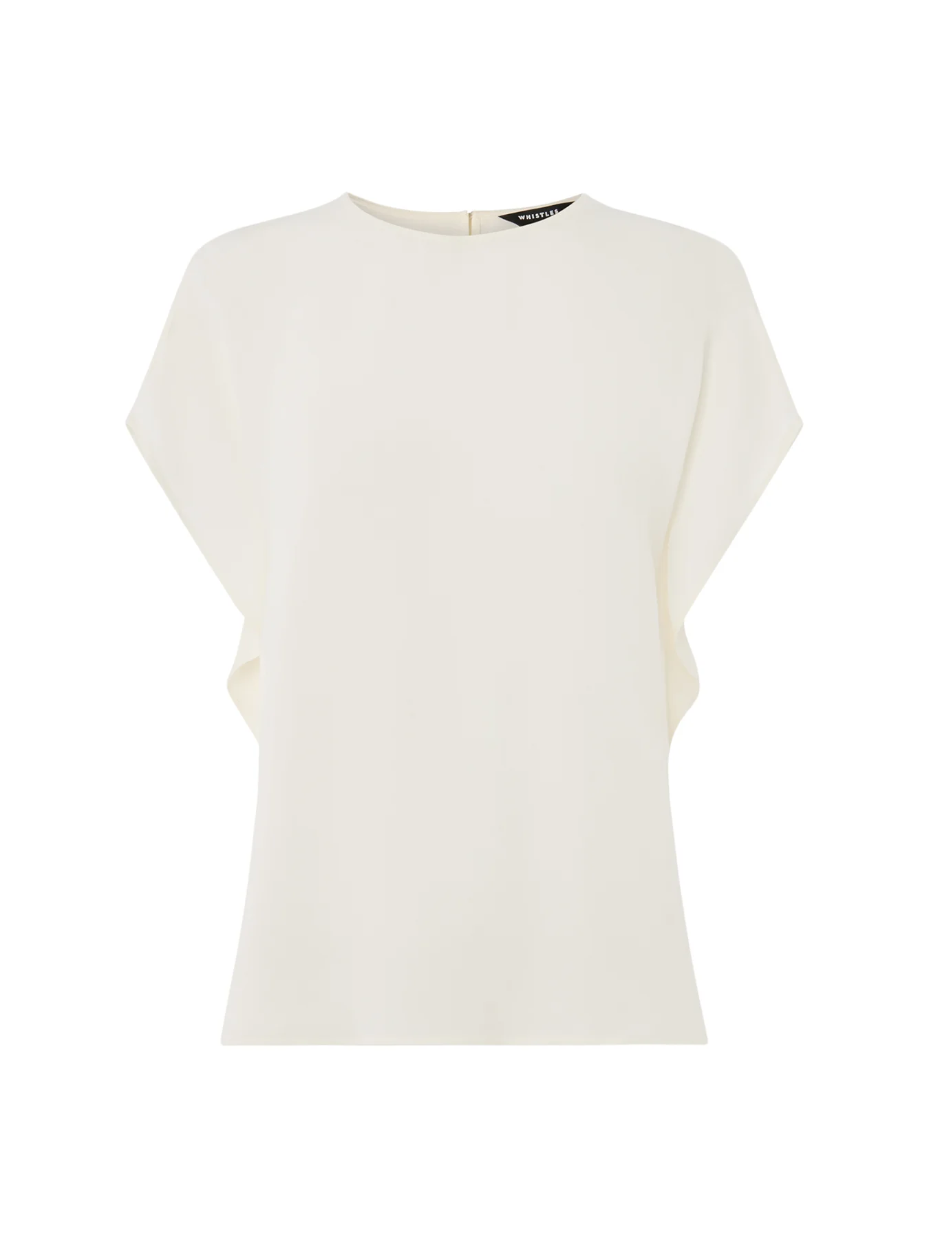 Short Sleeve Crepe Shell Top White