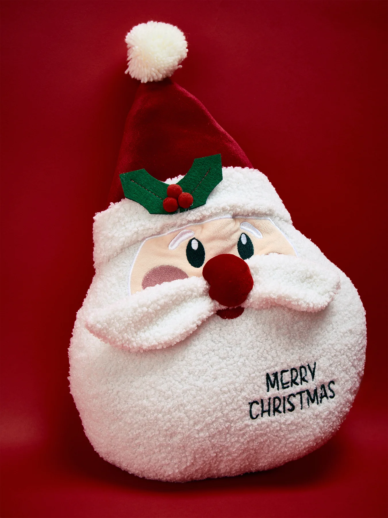 Santa Face Merry Christmas Cushion - Image 2