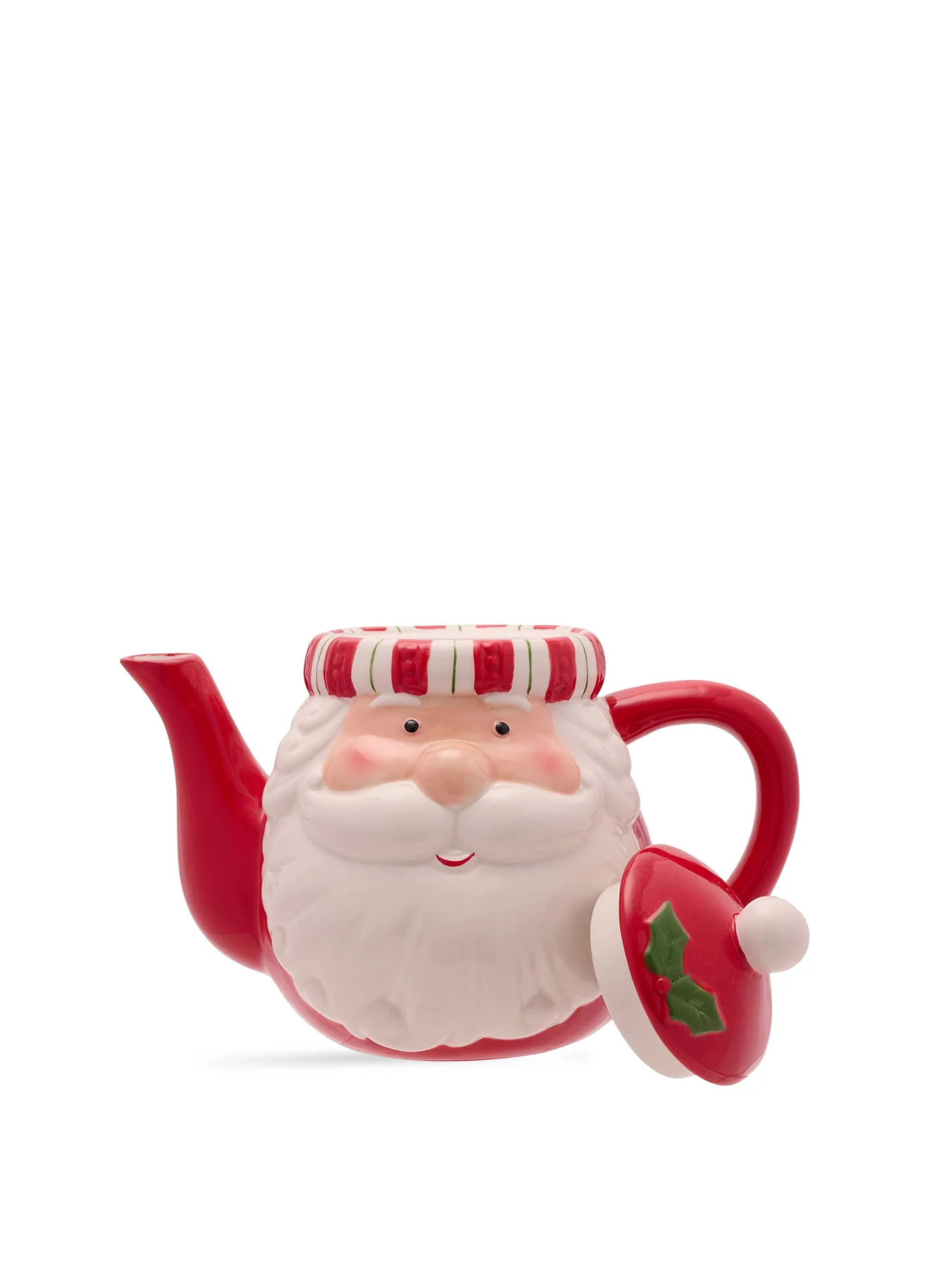 Santa’s Head Shaped Teapot Red - Image 3